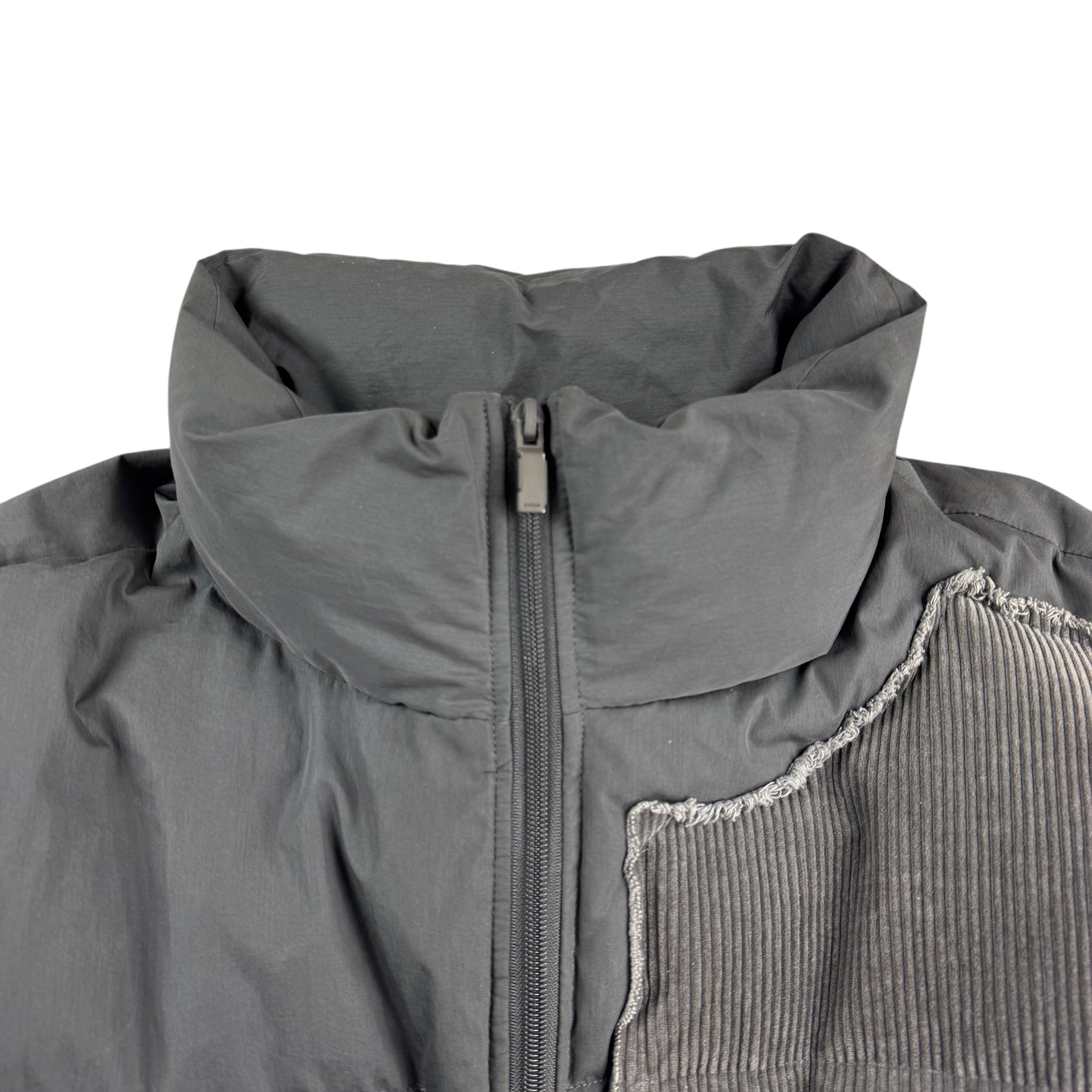 C2H4 Patchwork Down Puffer Jacket Washed Black