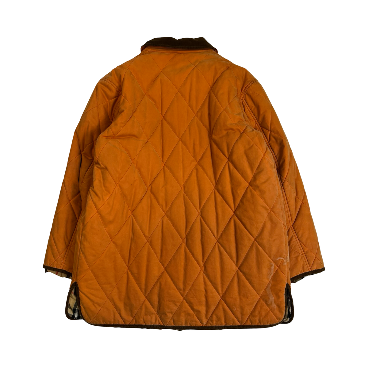 Vintage Burberry Diamond Quilted Jacket Orange