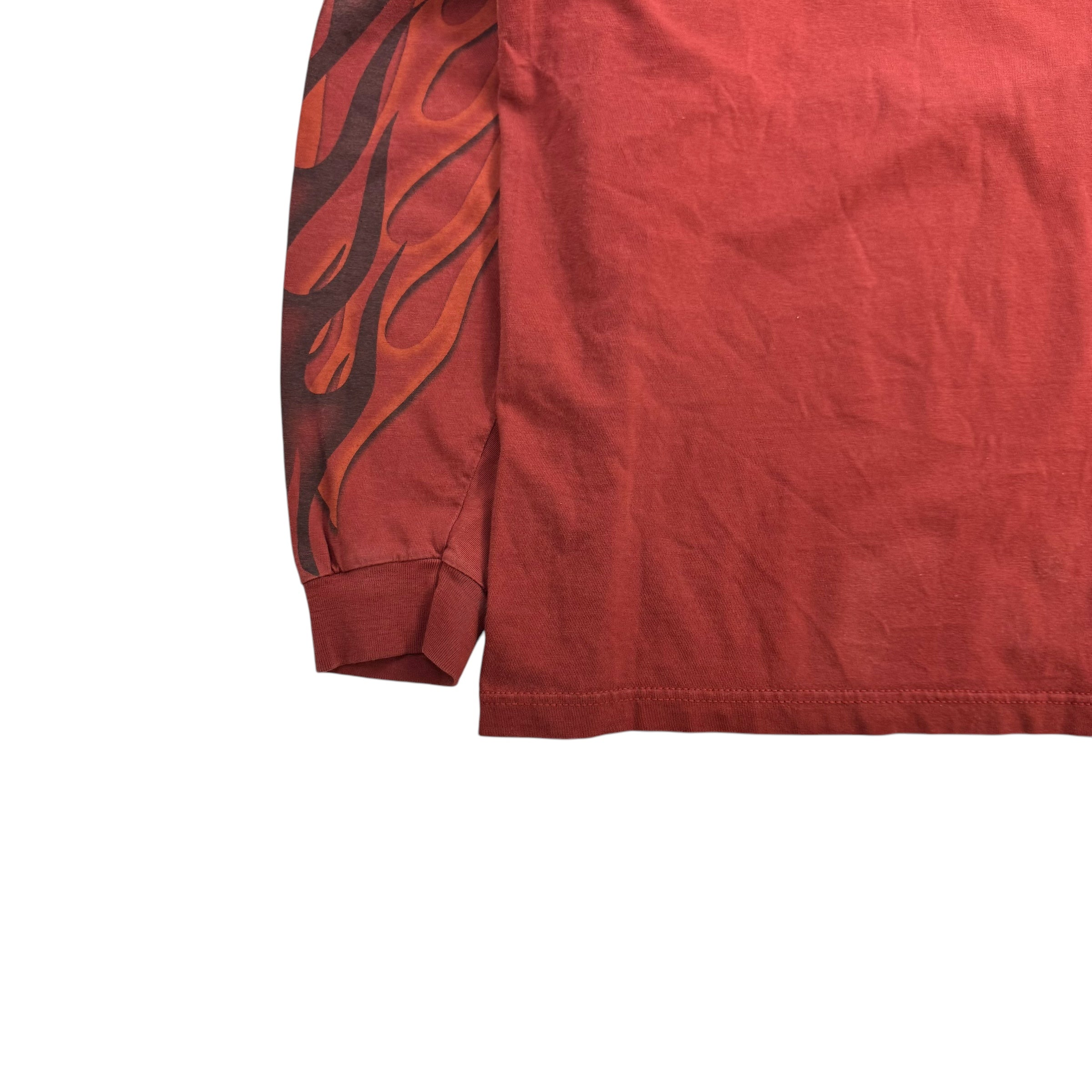 Vintage Harley Davidson Of Edmonton Flames L/S Tee Red