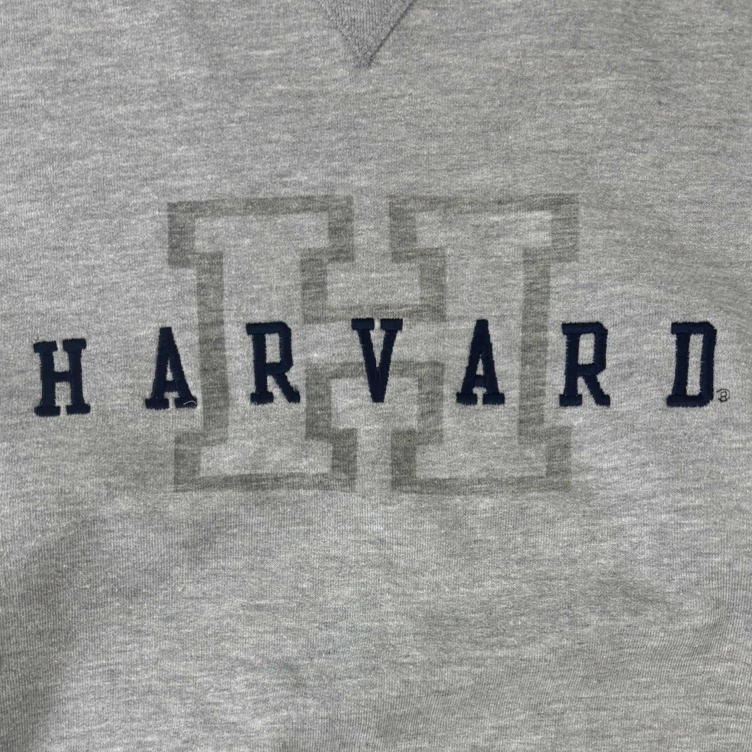 Vintage Harvard Embroidered Crewneck Grey