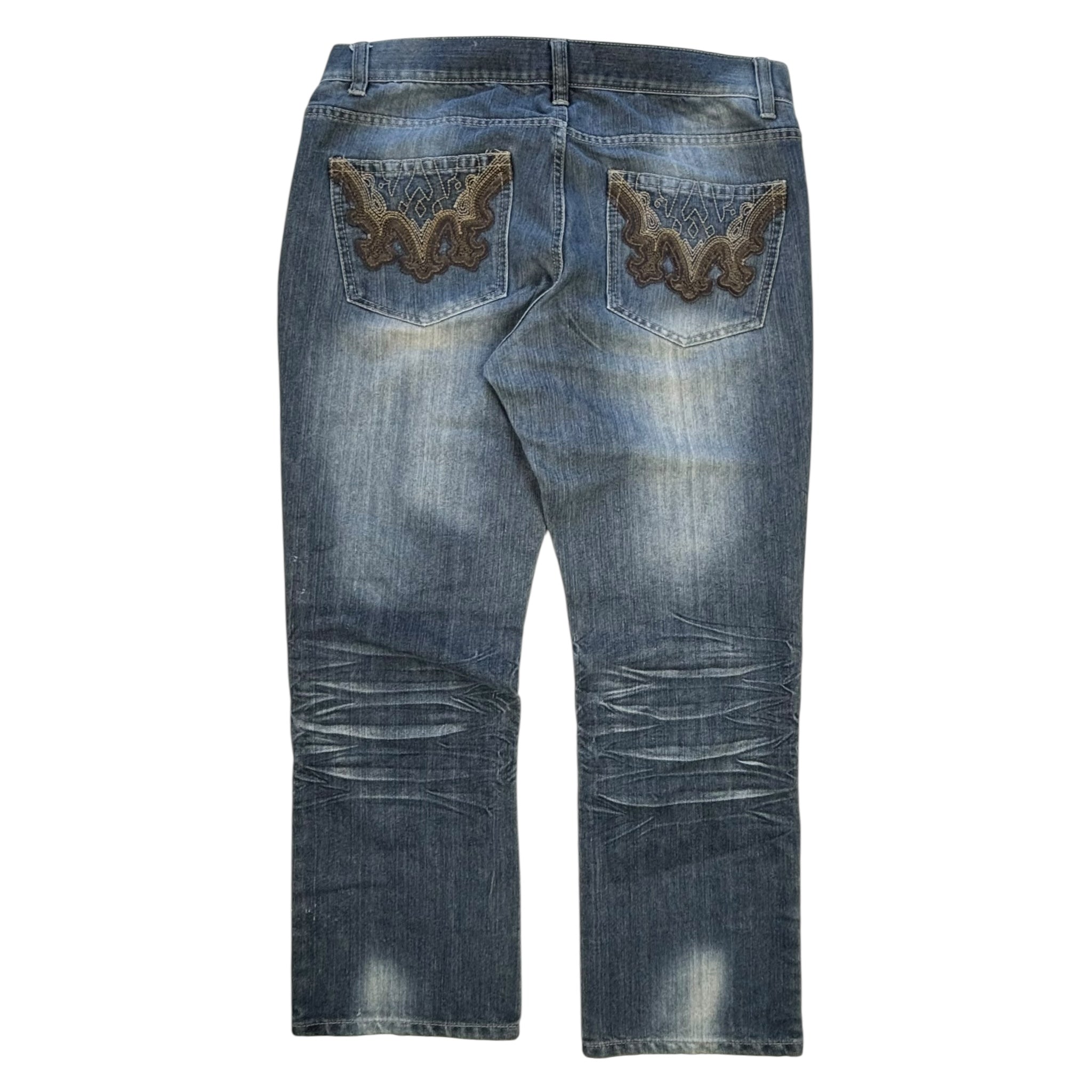 Vintage Y2K Avirex Embroidered Pockets Jeans Navy