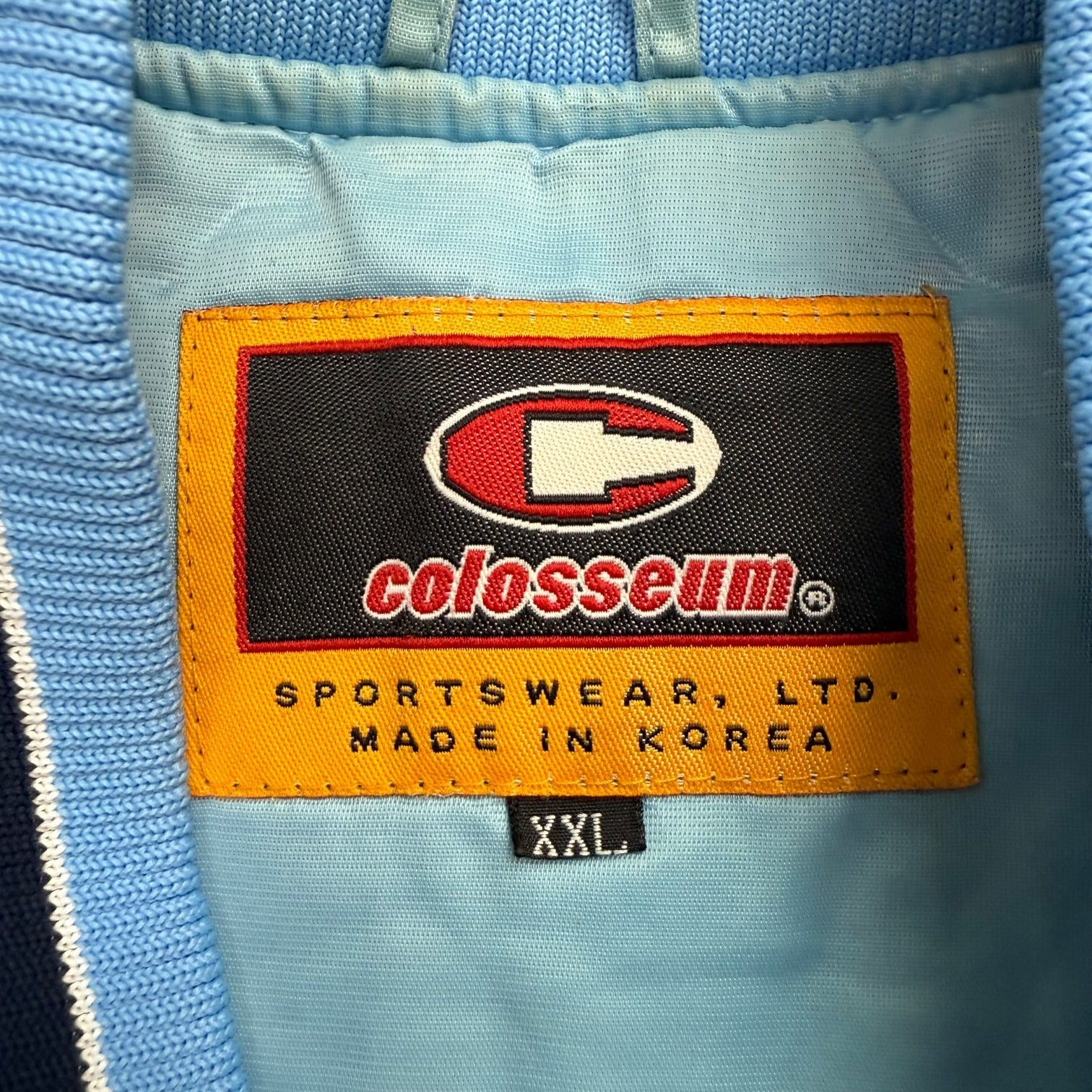 Vintage North Carolina Tarheels Bomber Jacket Light Blue