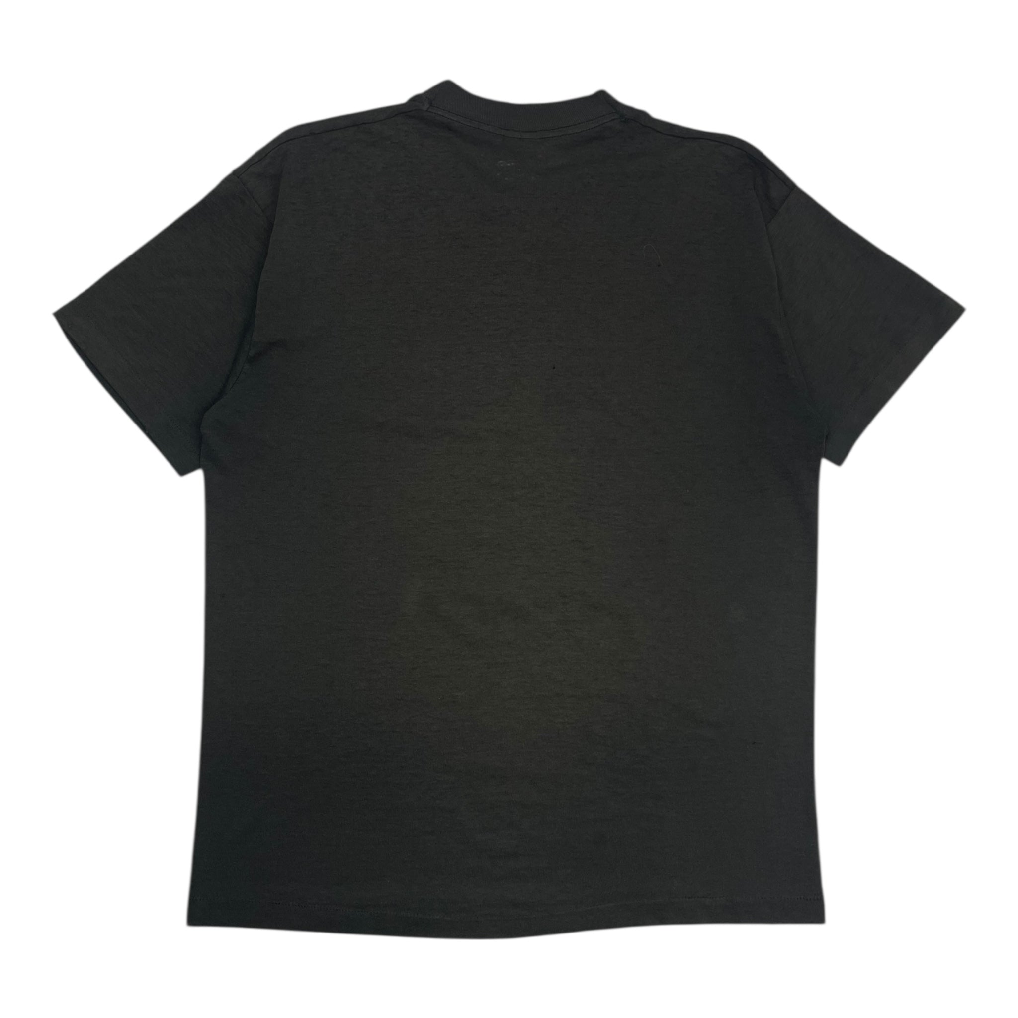 Vintage Johnny Cash ‘Middle Finger’ Thin Cotton T-Shirt Faded Black