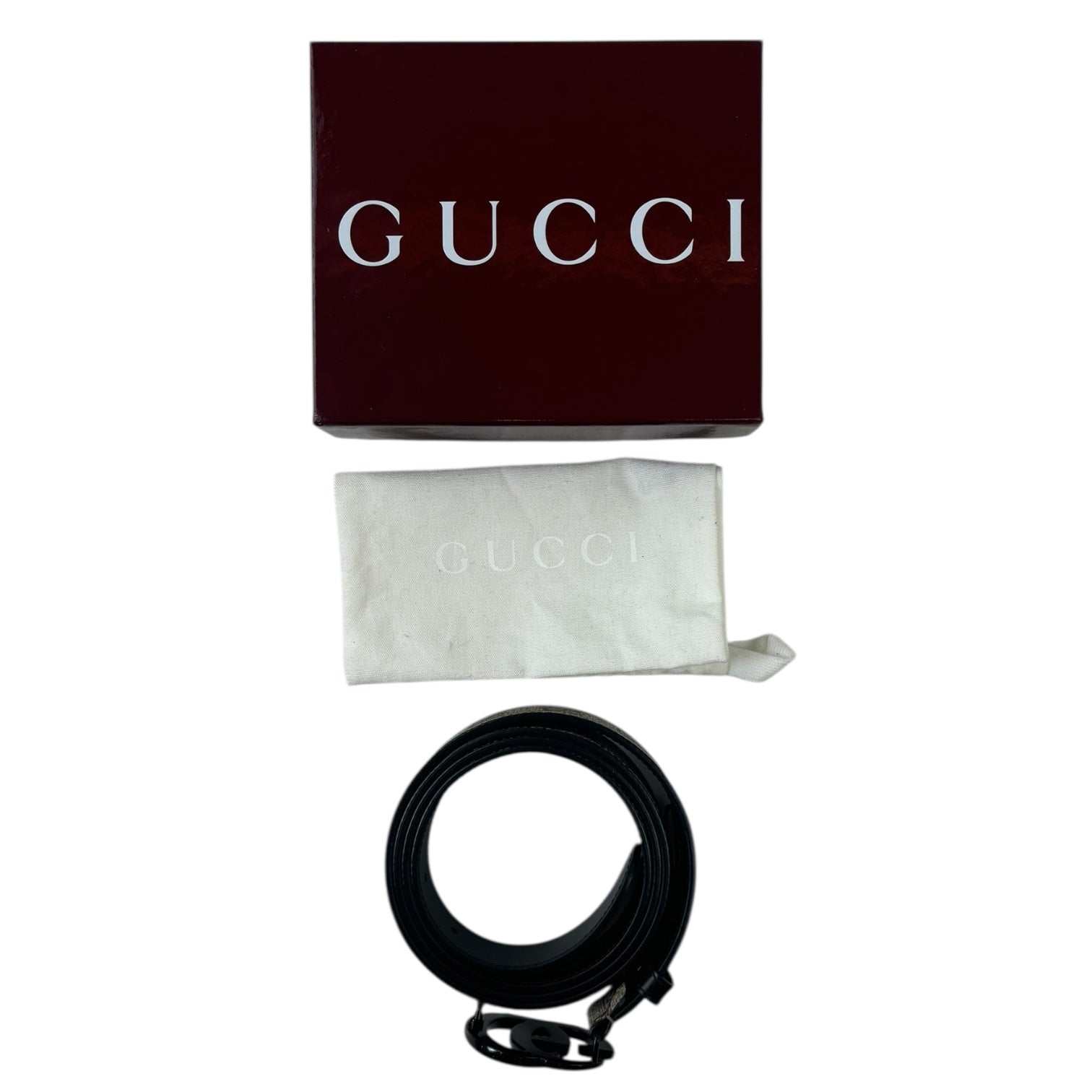 Gucci Marmont Supreme Thin Belt Beige/Ebony