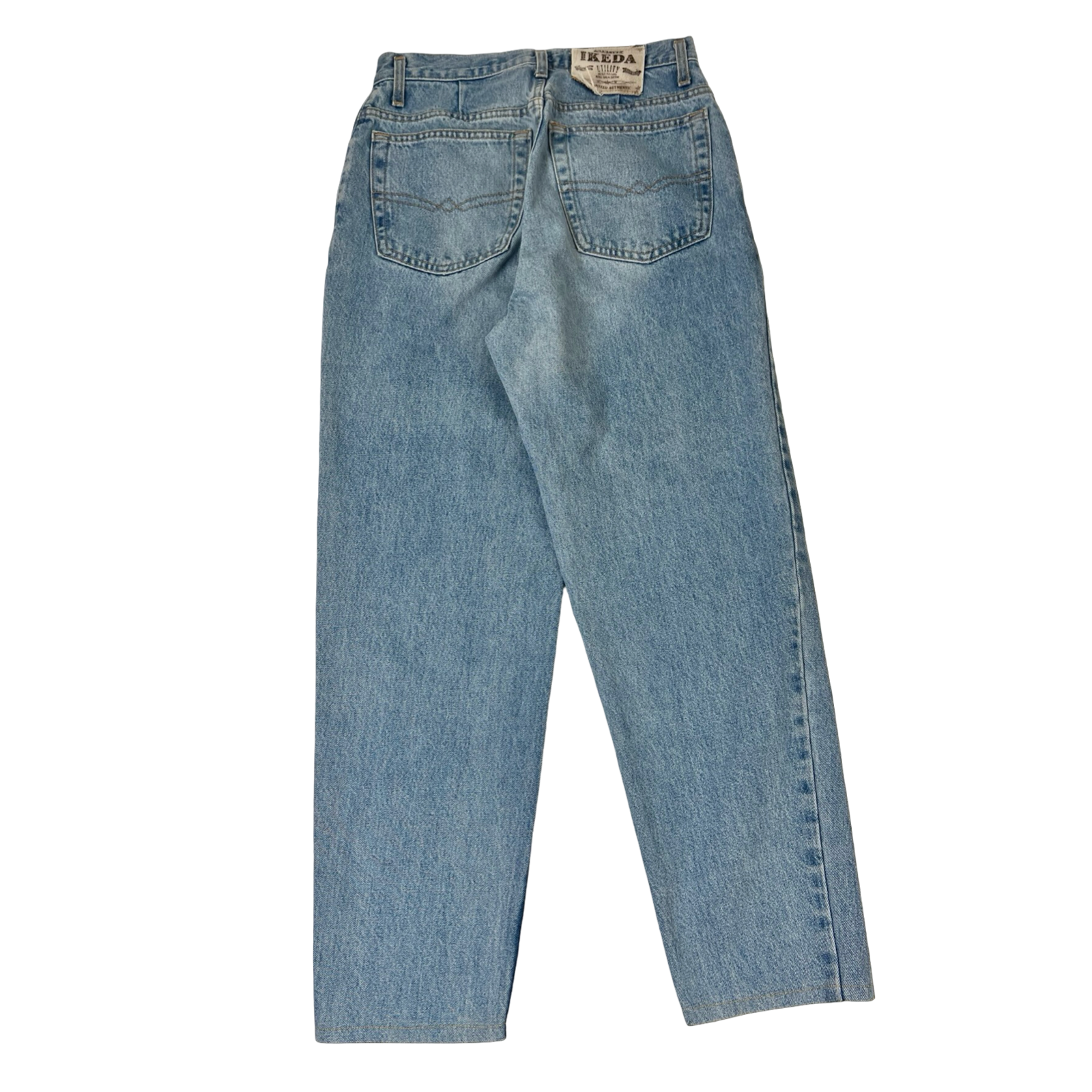 (W) Vintage Ikeda Baggy Tapered Leg Light Wash Denim Jeans