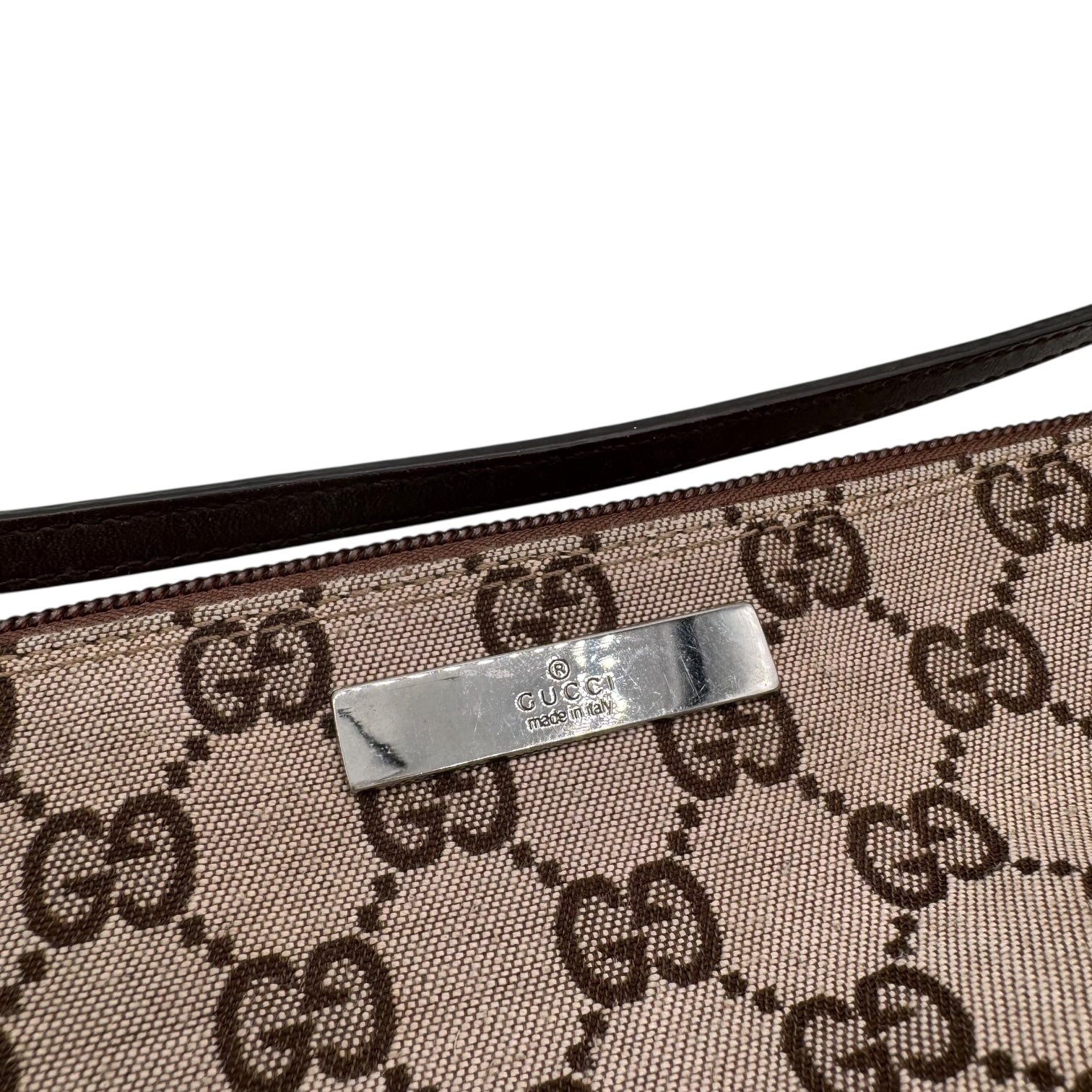 Vintage Gucci GG Canvas Boat Bag Light Brown