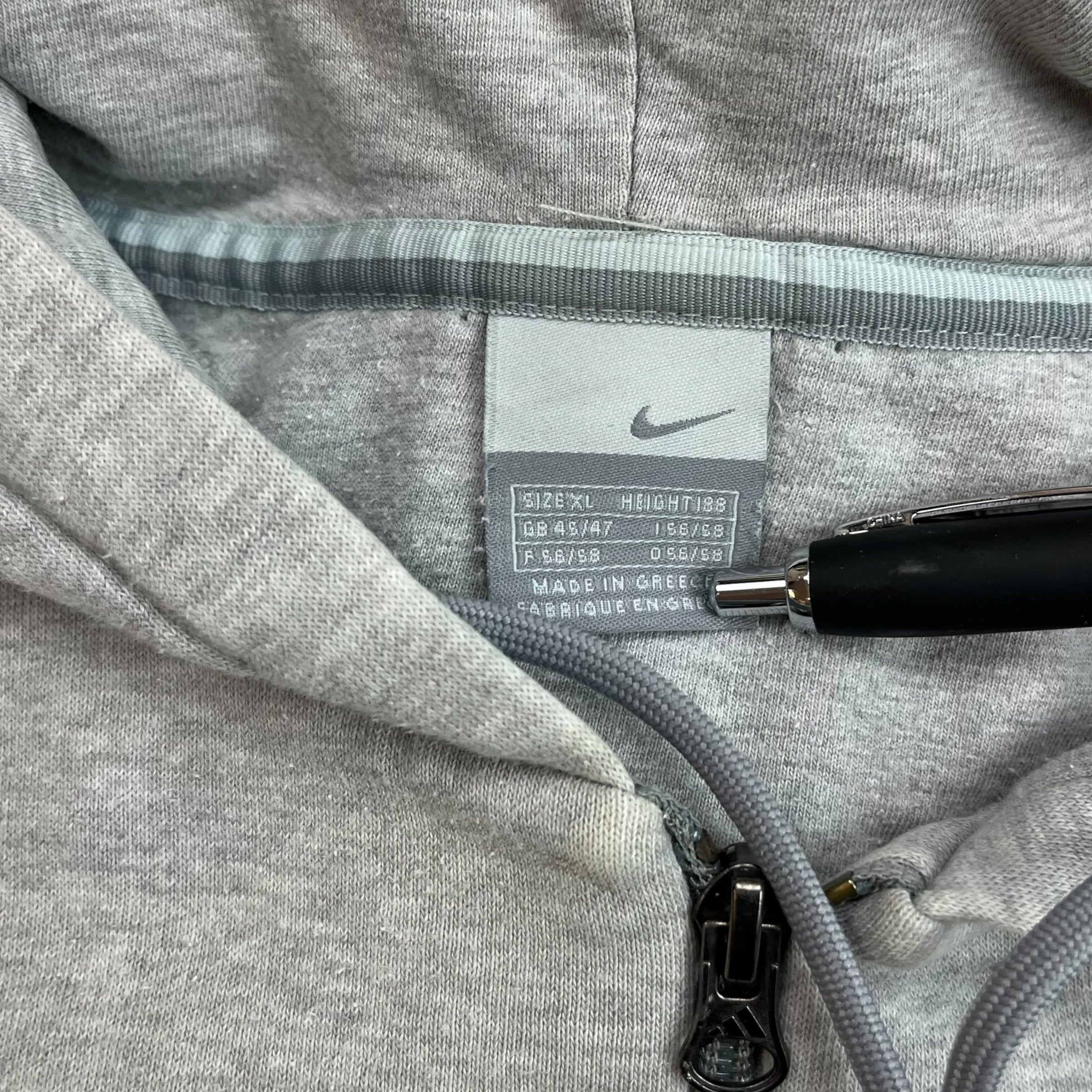 Vintage Nike Swoosh Zip Up Hoodie Grey