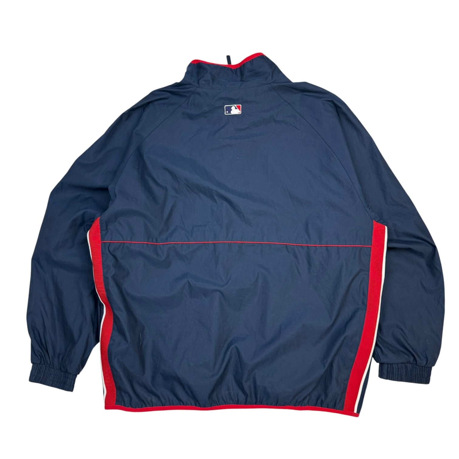 Vintage Majestic Atlanta Braves Quarter Zip Windbreaker Blue/Red