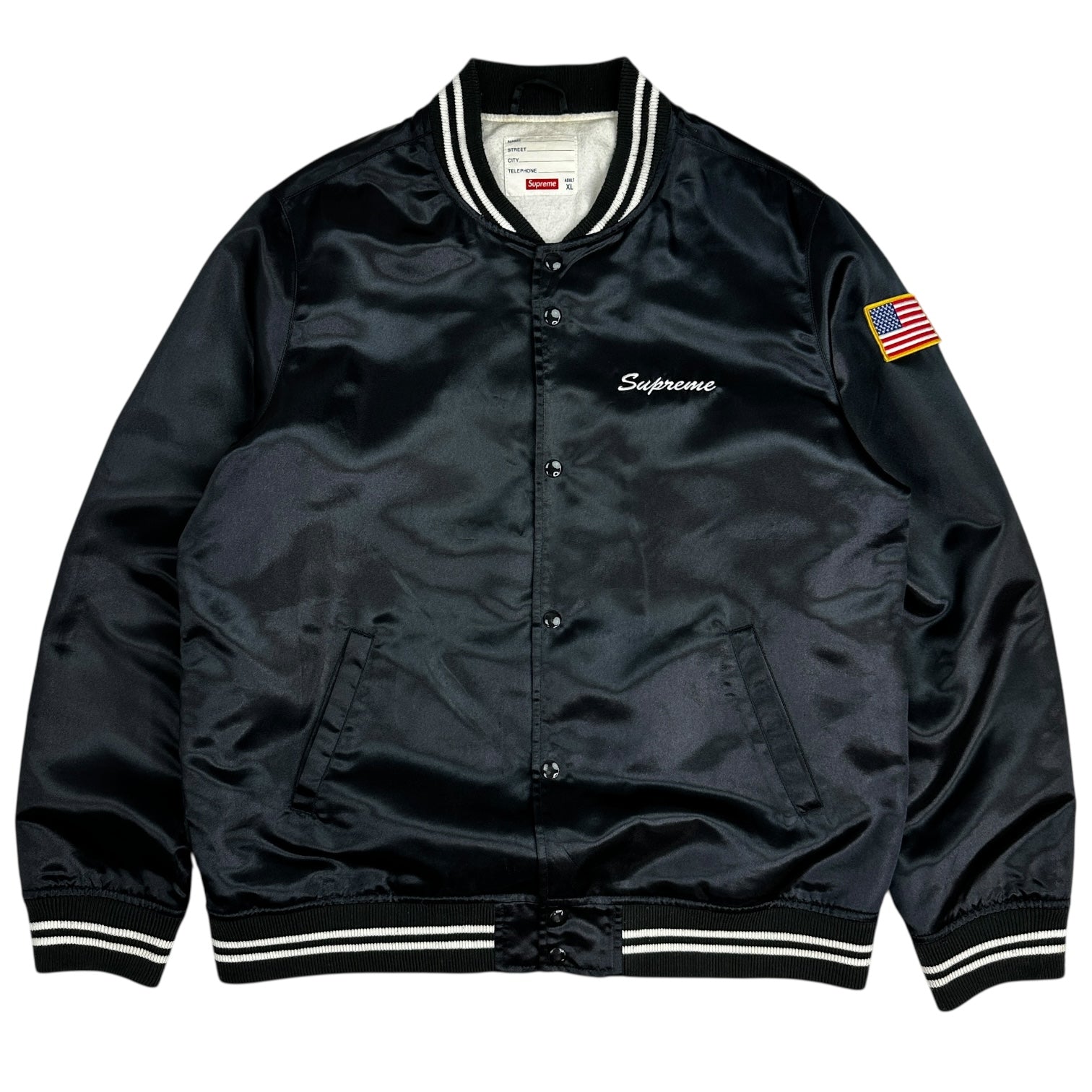 Supreme SS15 Satin Club Jacket Black
