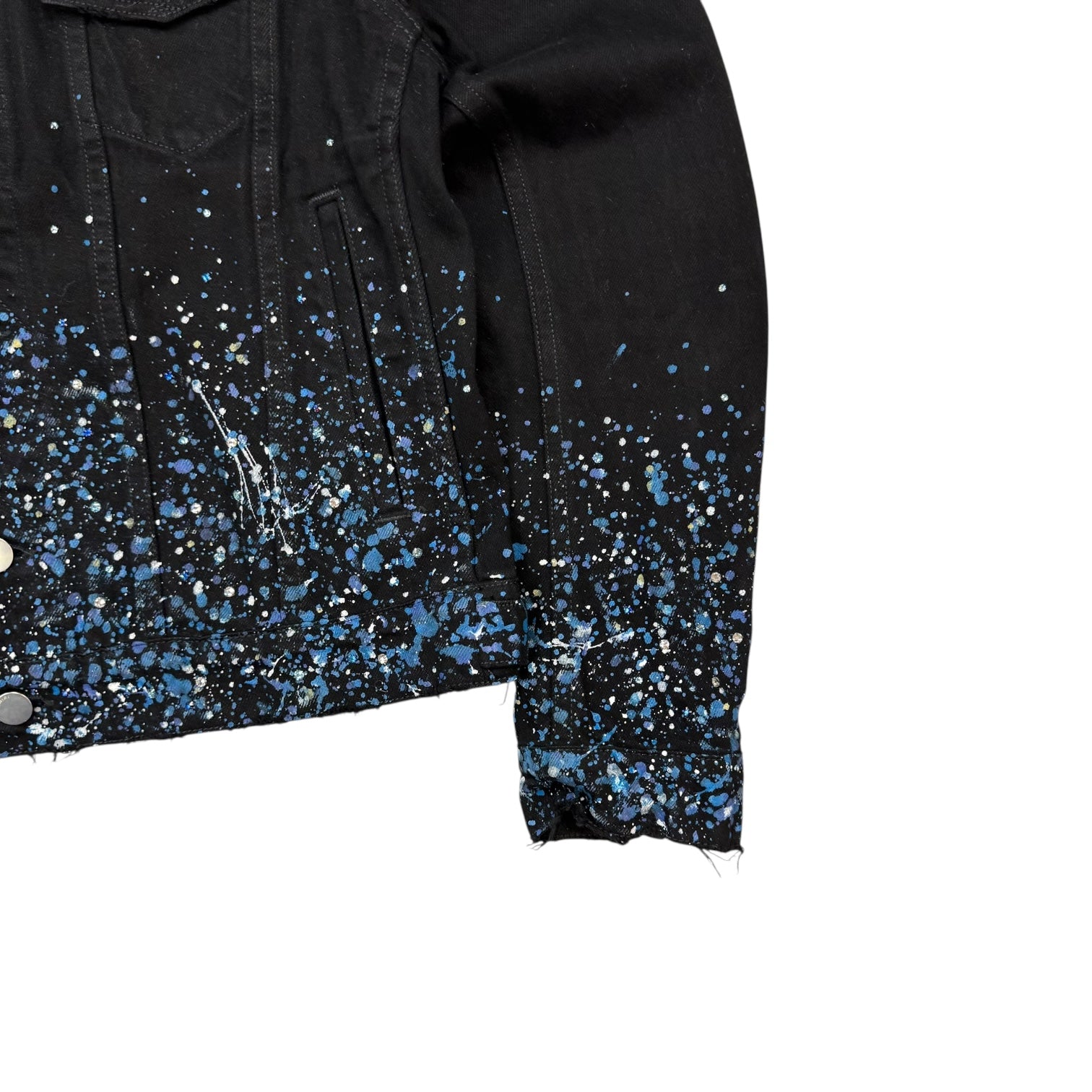 Amiri Crystal Painter Trucker Jacket Black