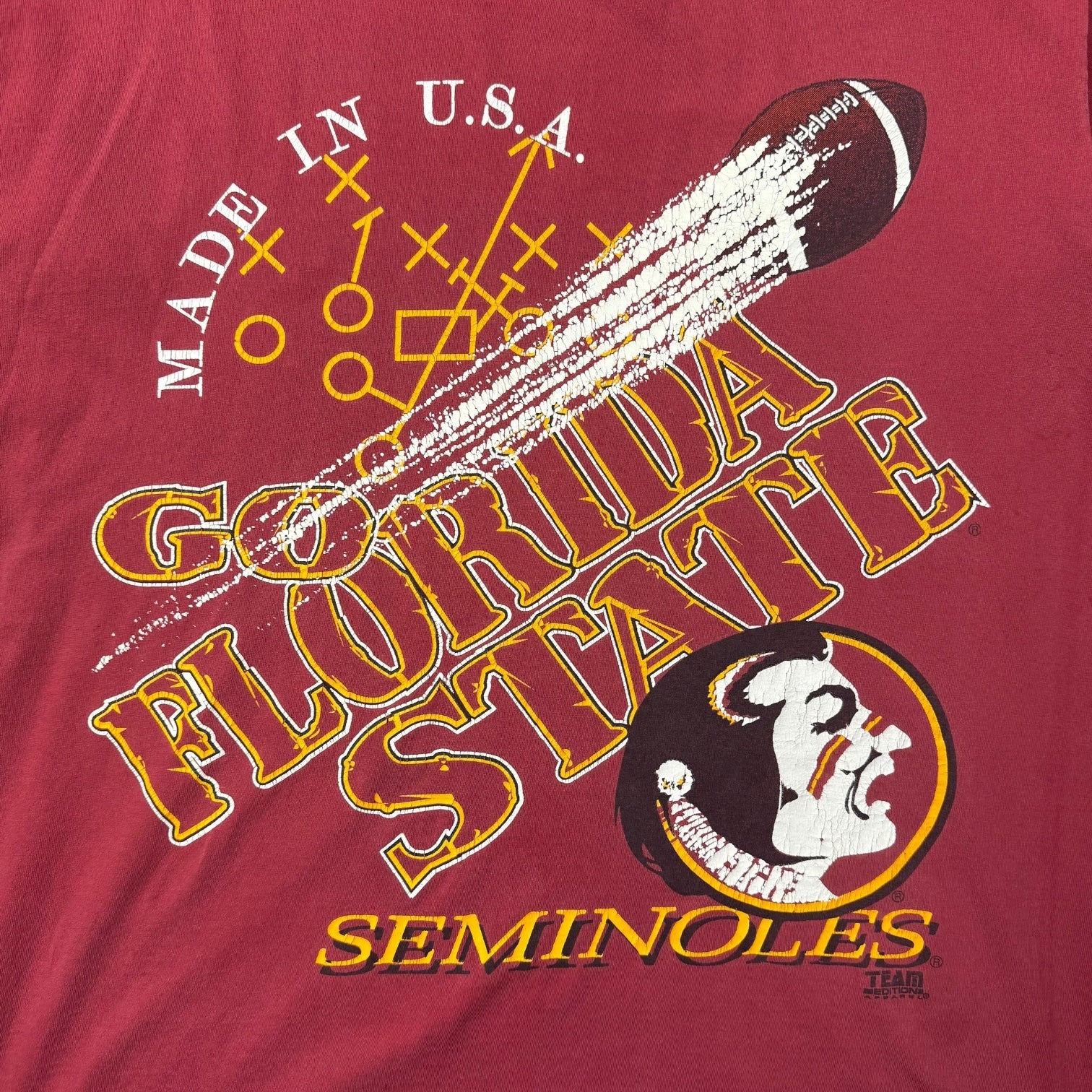 Vintage Florida State Seminoles Football Tee Red