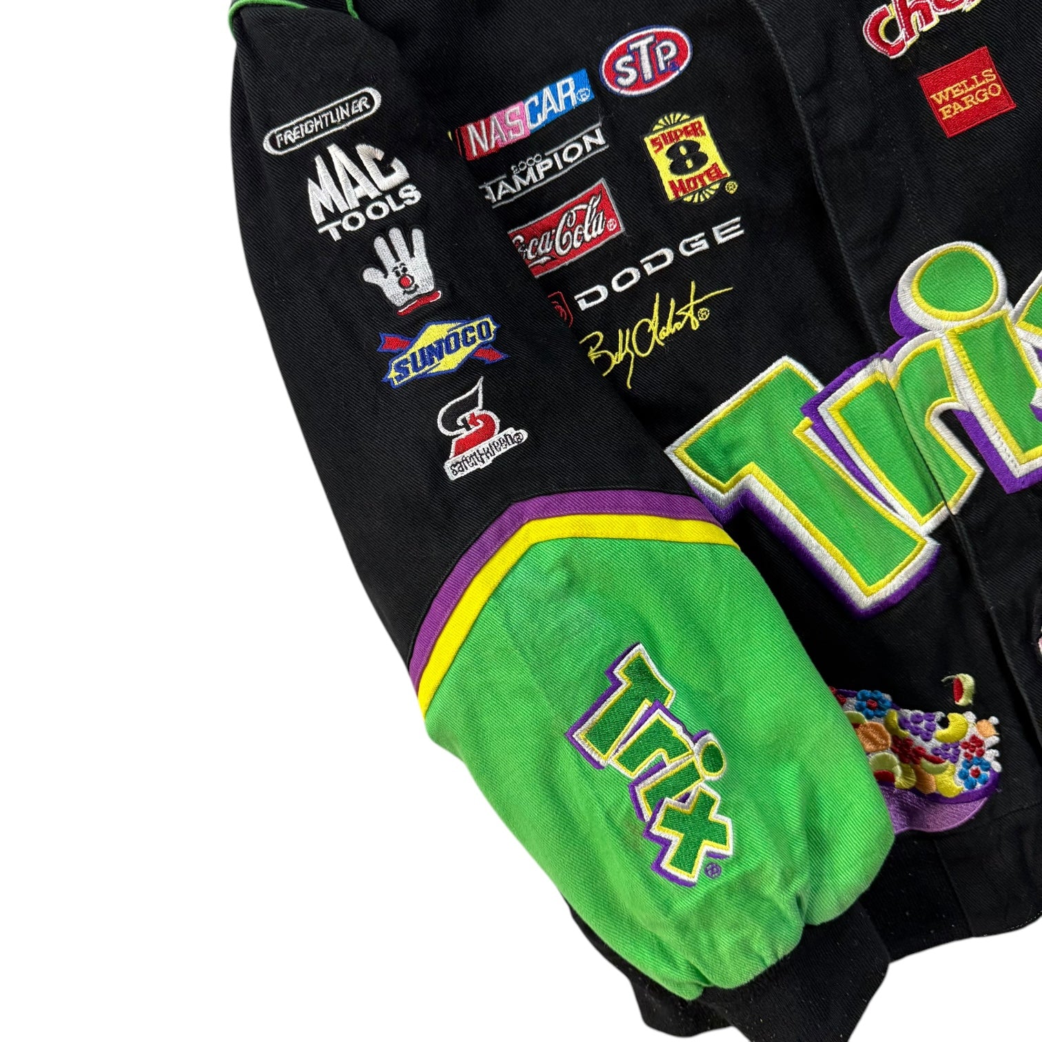 Vintage Jeff Hamilton NASCAR Trix Racing Jacket Black/Green