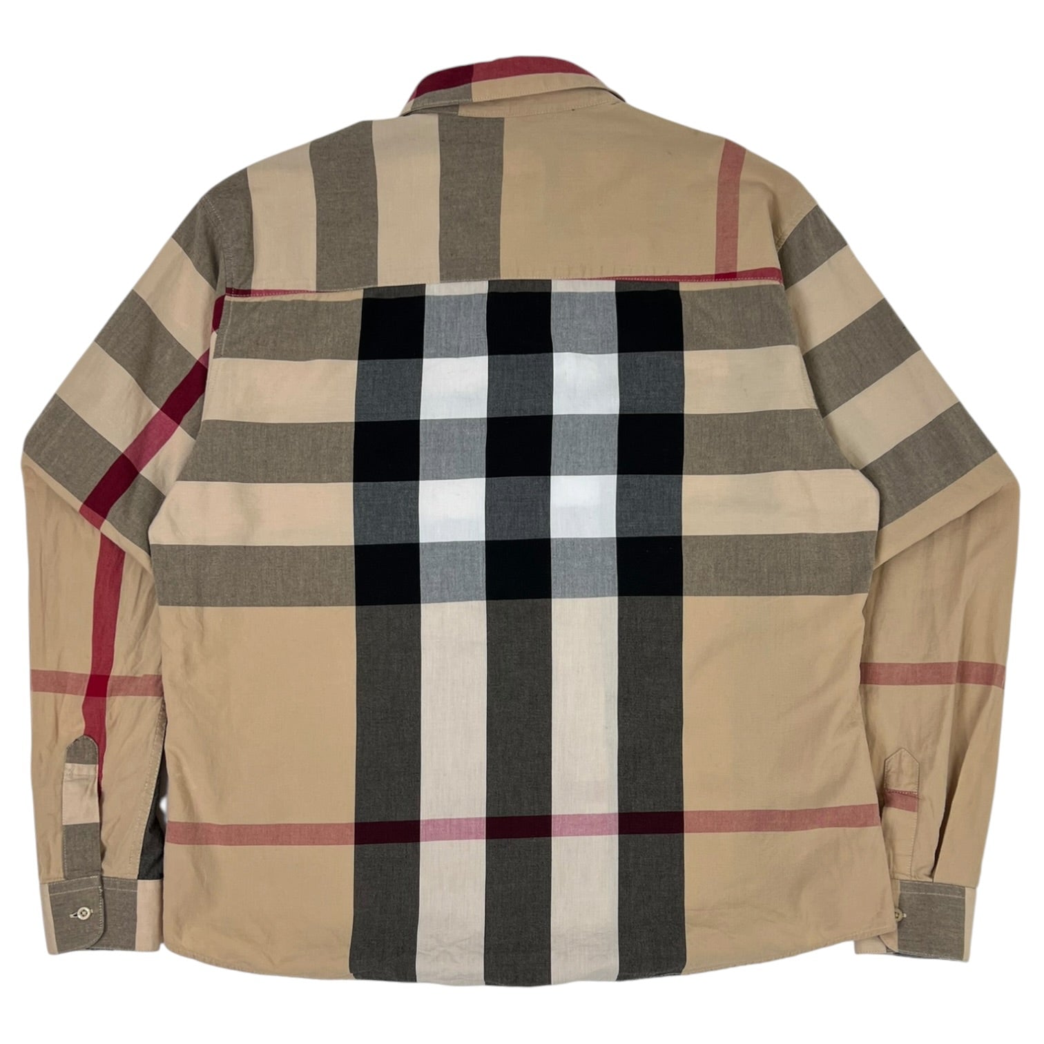 Burberry Check Stretch Cotton Poplin Shirt Archive Beige