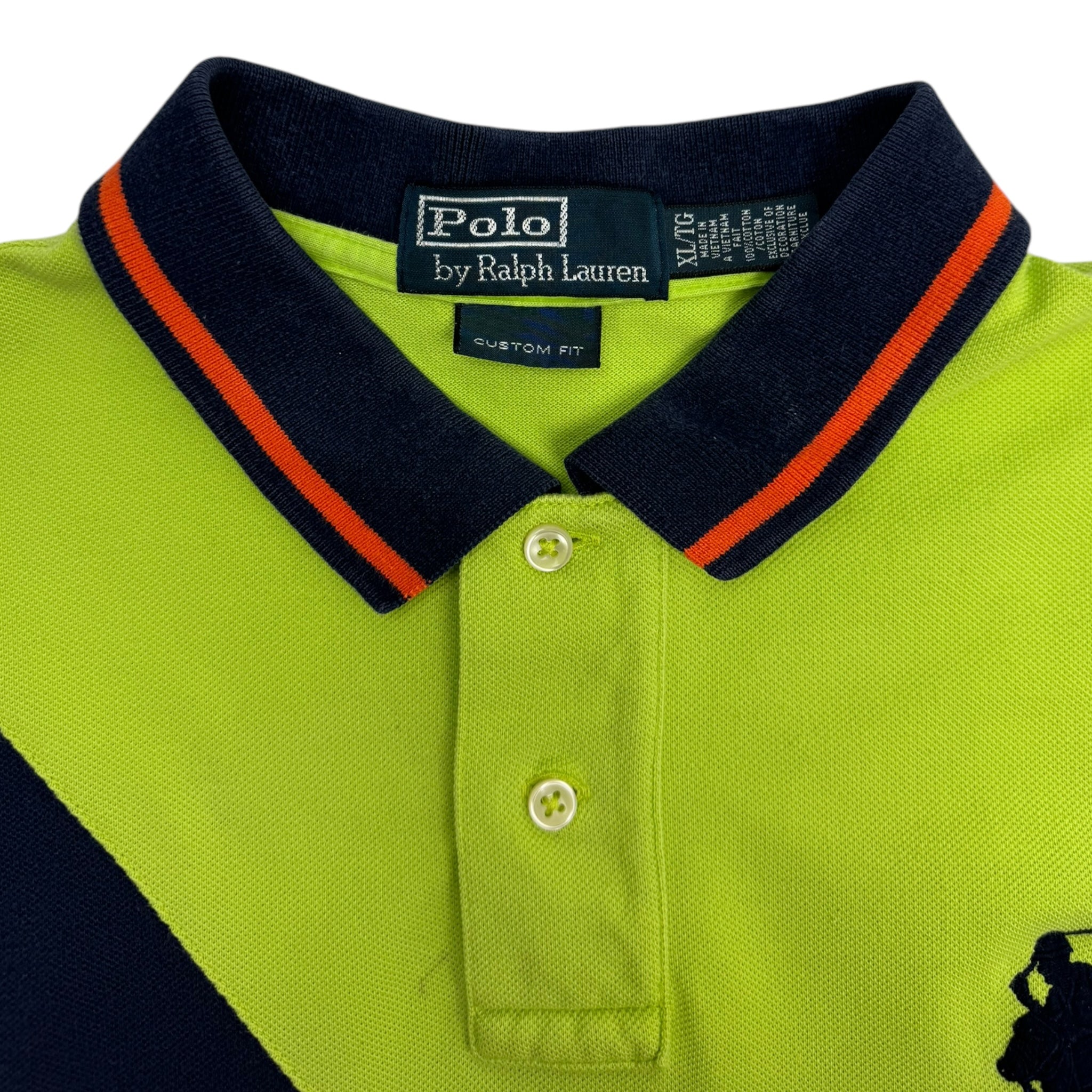 Vintage Polo Ralph Lauren Big Pony Diagonal Stripe Collared Shirt