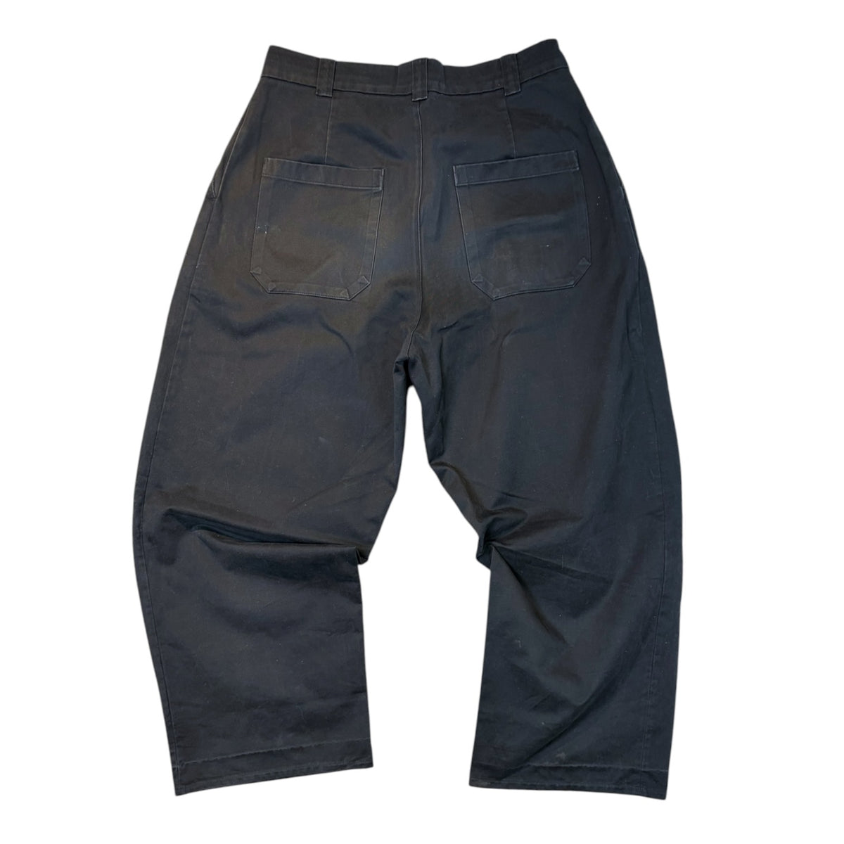 Studio Nicholson Sorte Peached Cotton Twill Volume Pants Black