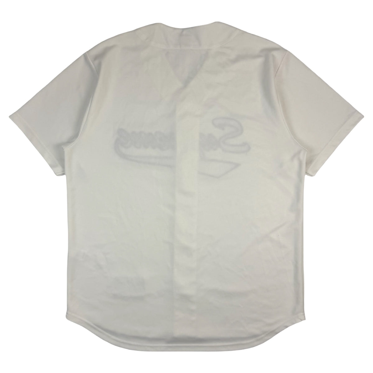 Supreme Snake Script Logo Baseball Jersey White