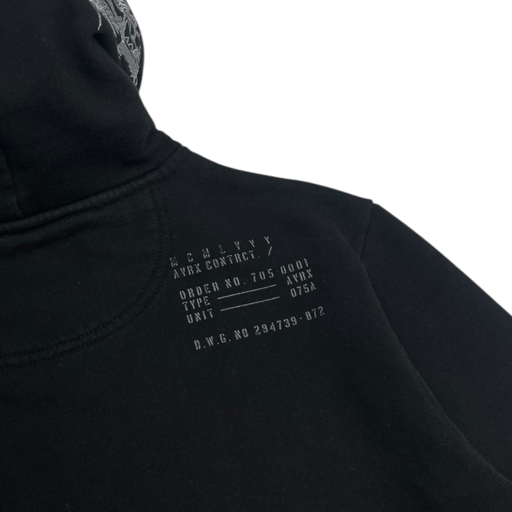 Vintage Y2K Avirex Hooded Zip Up Hoodie Black