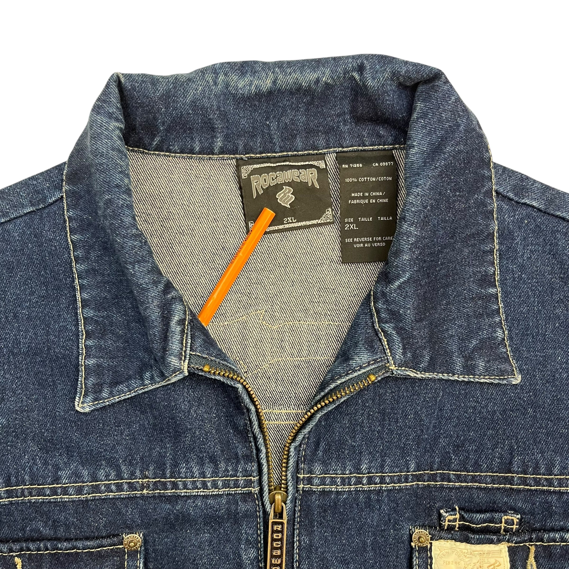 Y2K Rocawear Denim Jacket Dark Wash