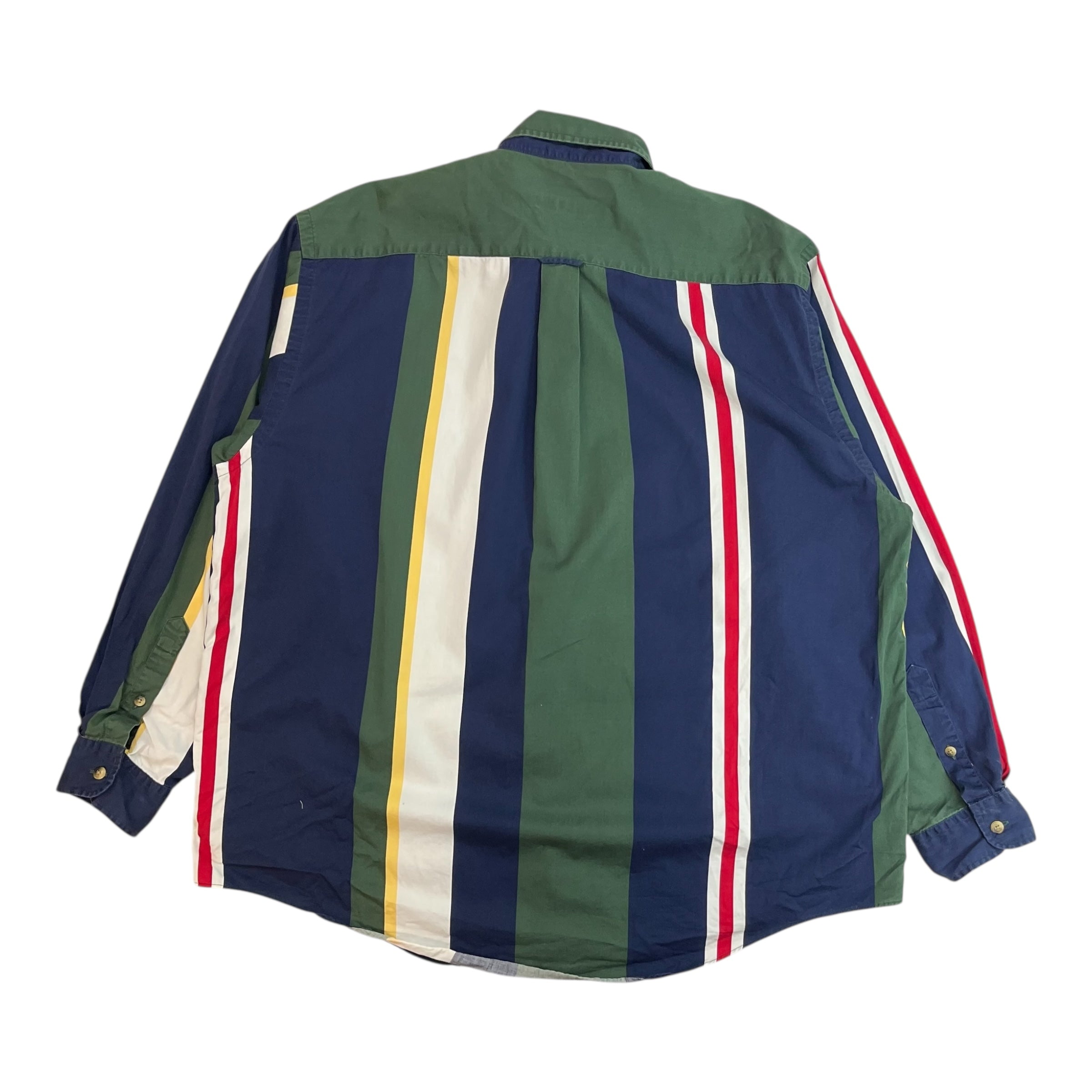 Vintage Nautica Button Up Shirt Vertical Stripes Multicolour
