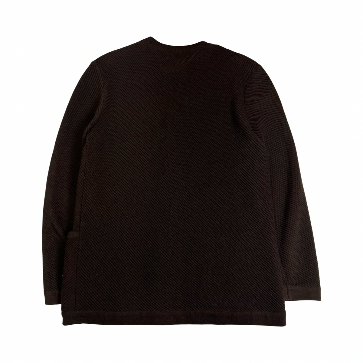 (W) Vintage Christian Dior Collarless Ribbed Knit Jacket