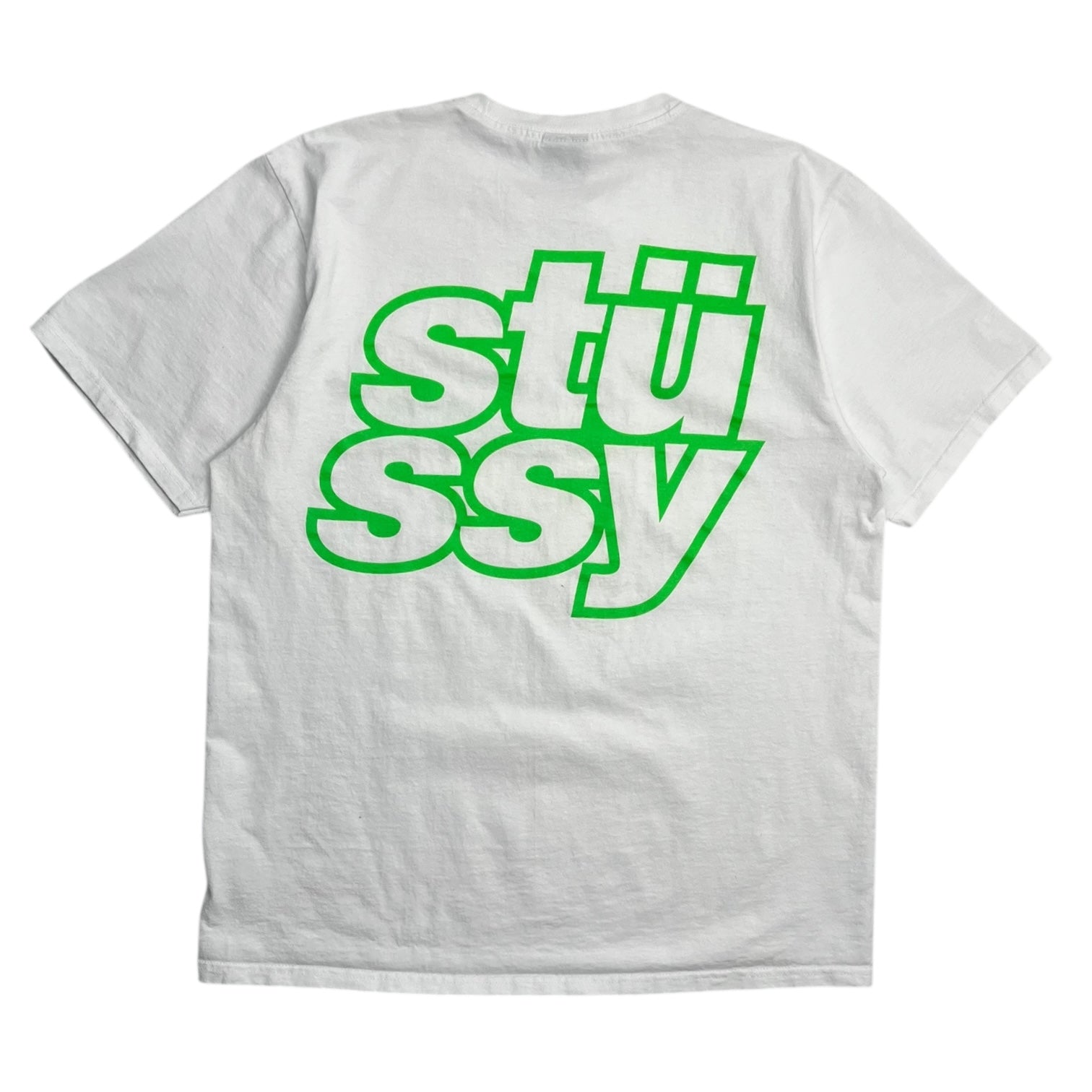 Stussy Spellout Tee Green/White