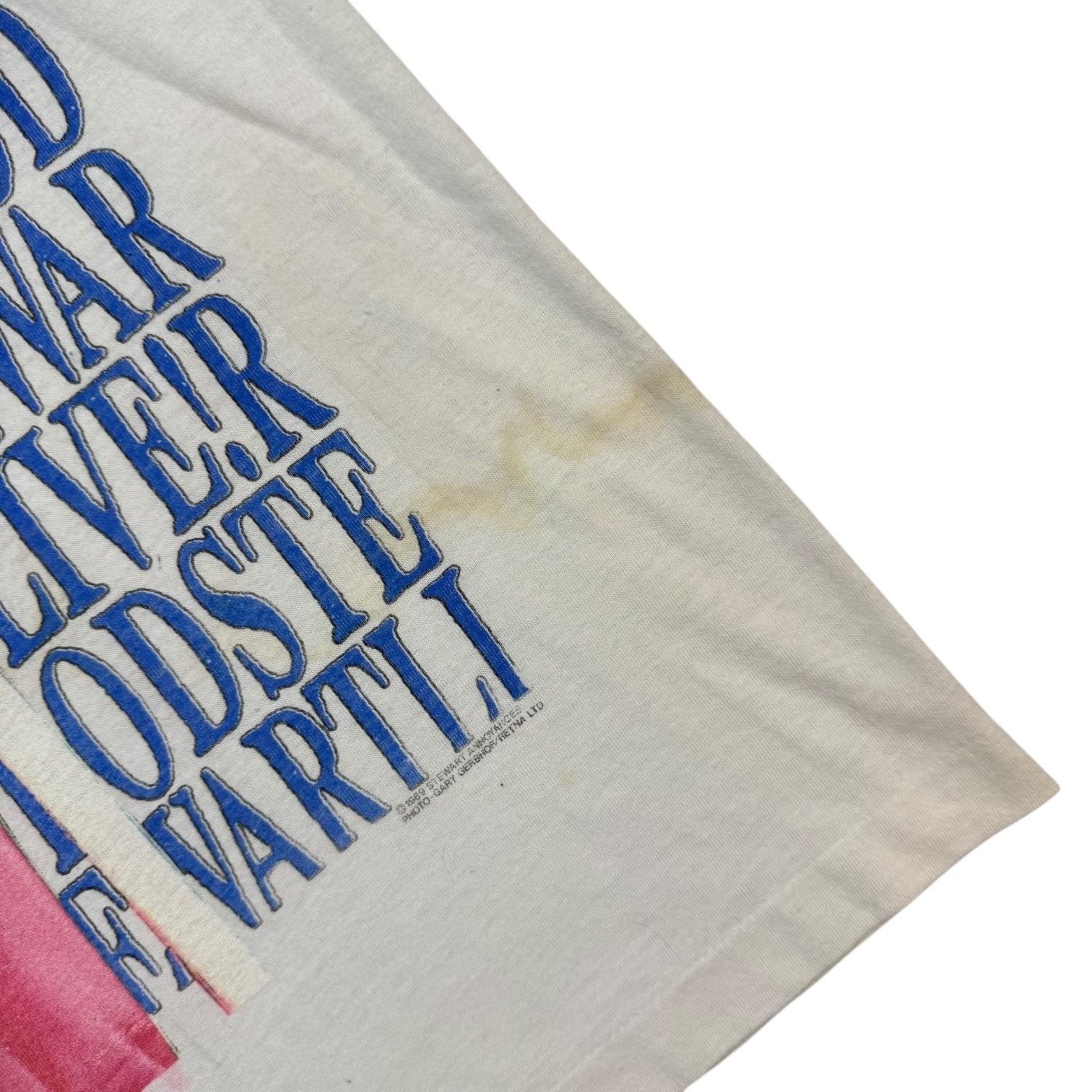 1989 Rod Stewart Lost In America Tour Tee White