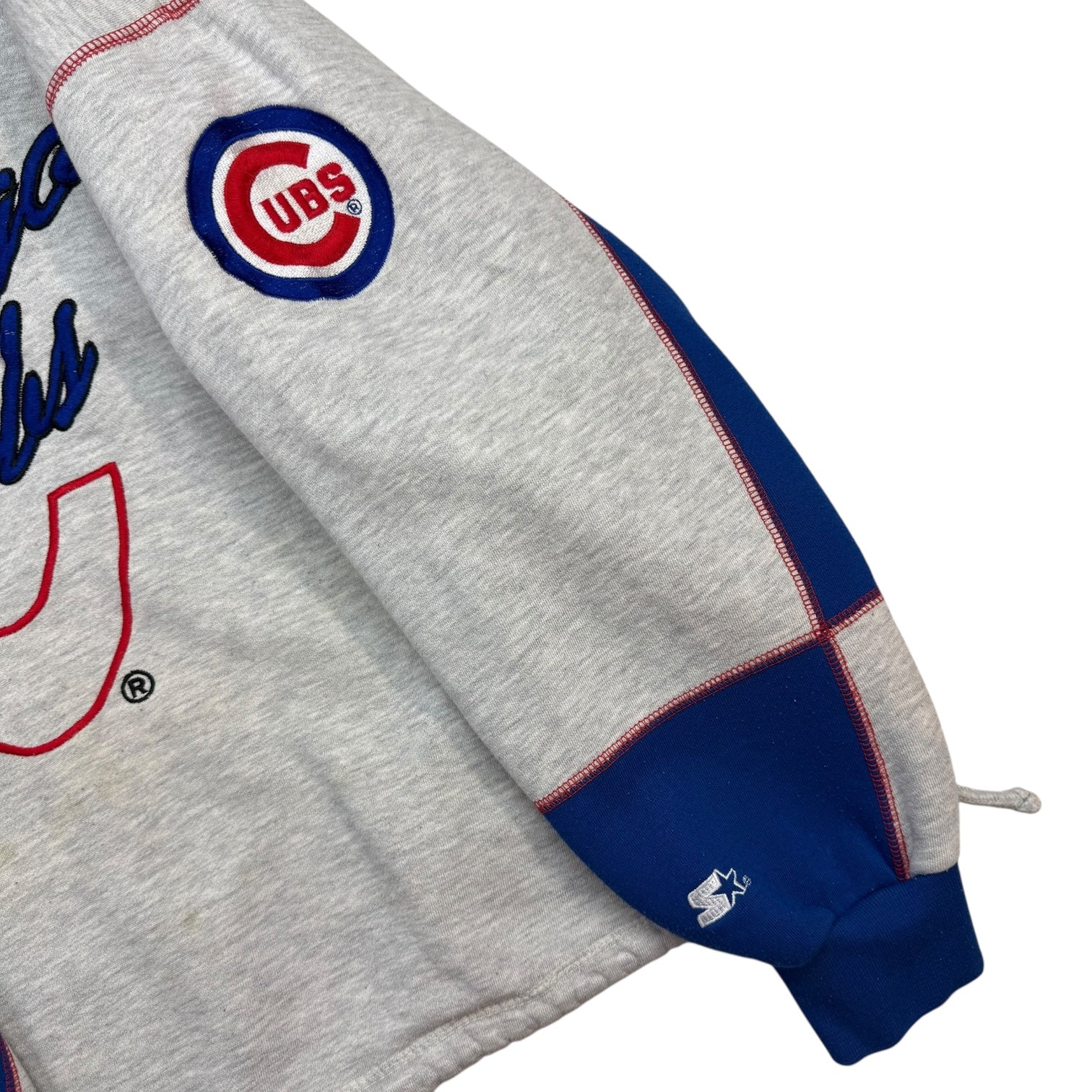 Vintage Starter Chicago Cubs Hoodie White/Blue