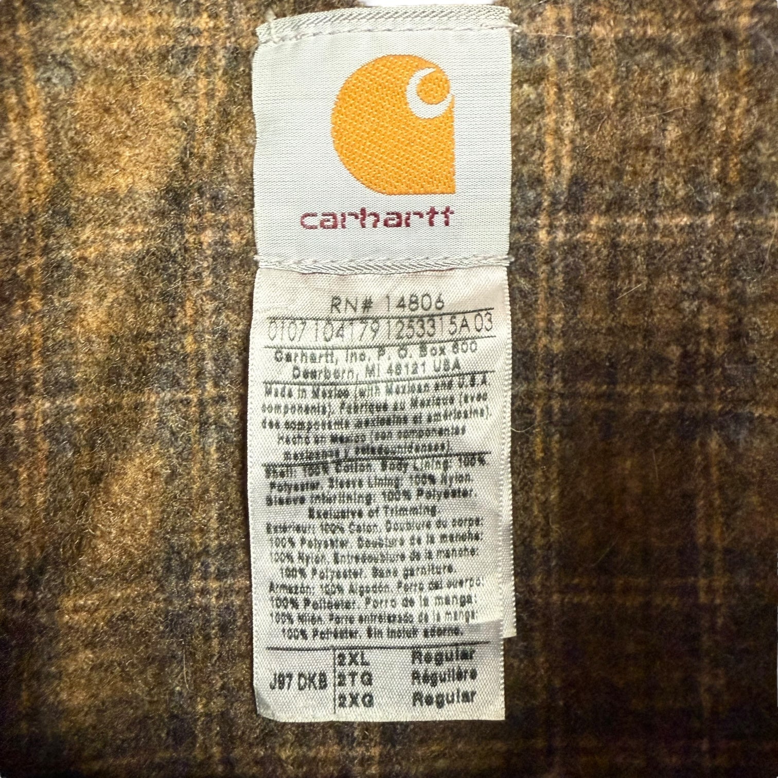 Vintage Carhartt Detroit Blanket Lined Jacket Brown