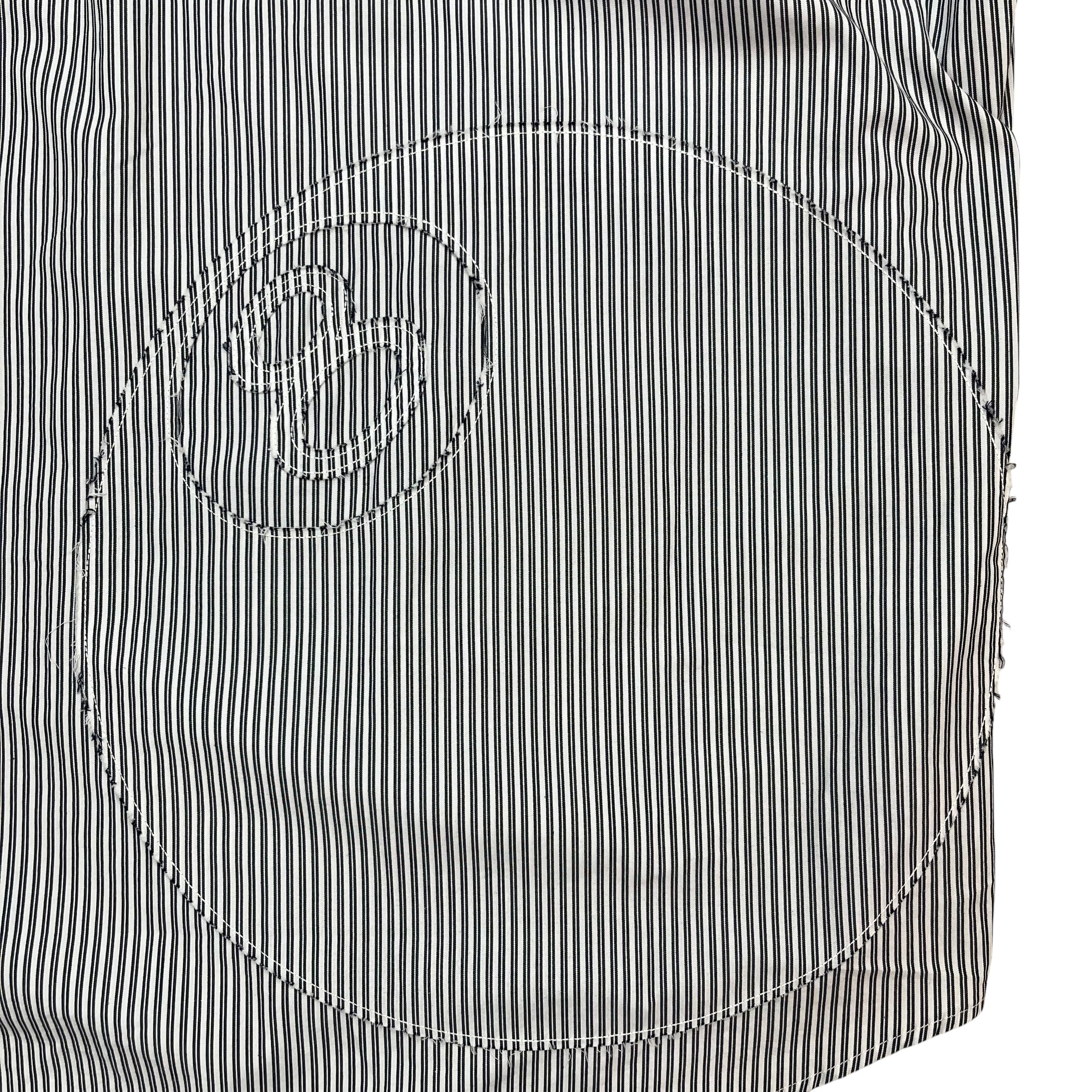 Stussy 8 Ball Short Sleeve Button Up Striped White