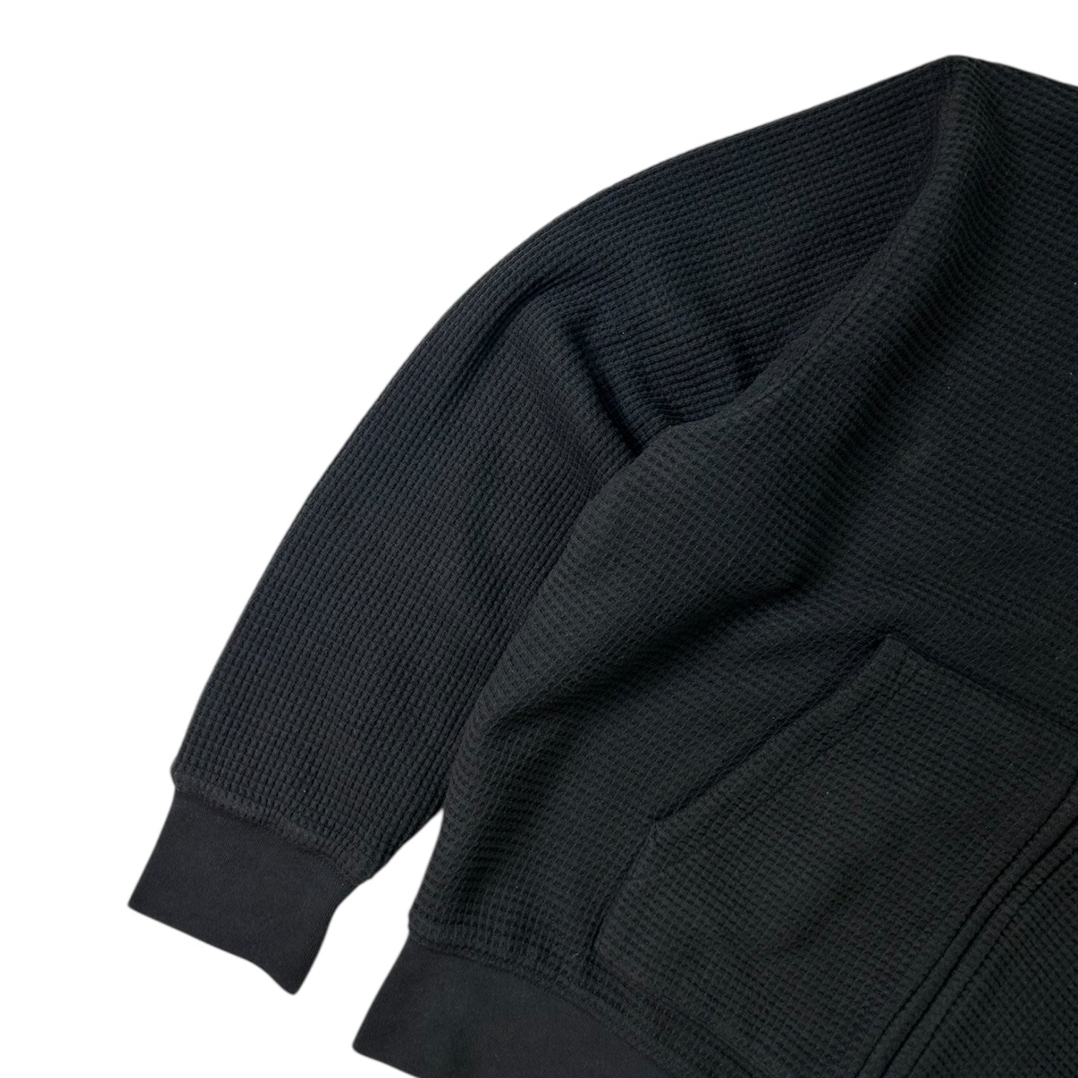 Stussy Double Layer Waffle Zip Up Hoodie Black