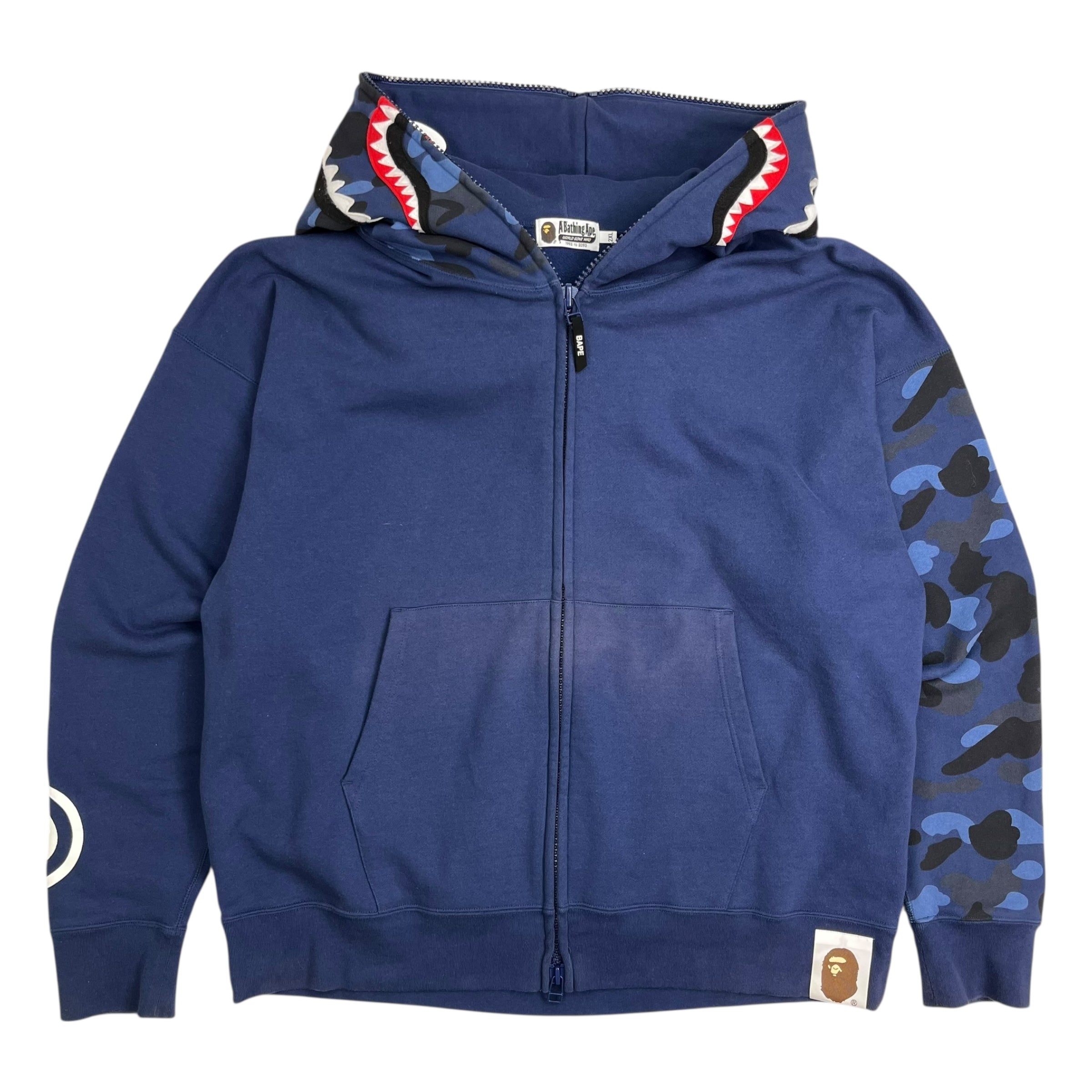 Bape Shark Head Hoodie Navy Blue/Blue Camo