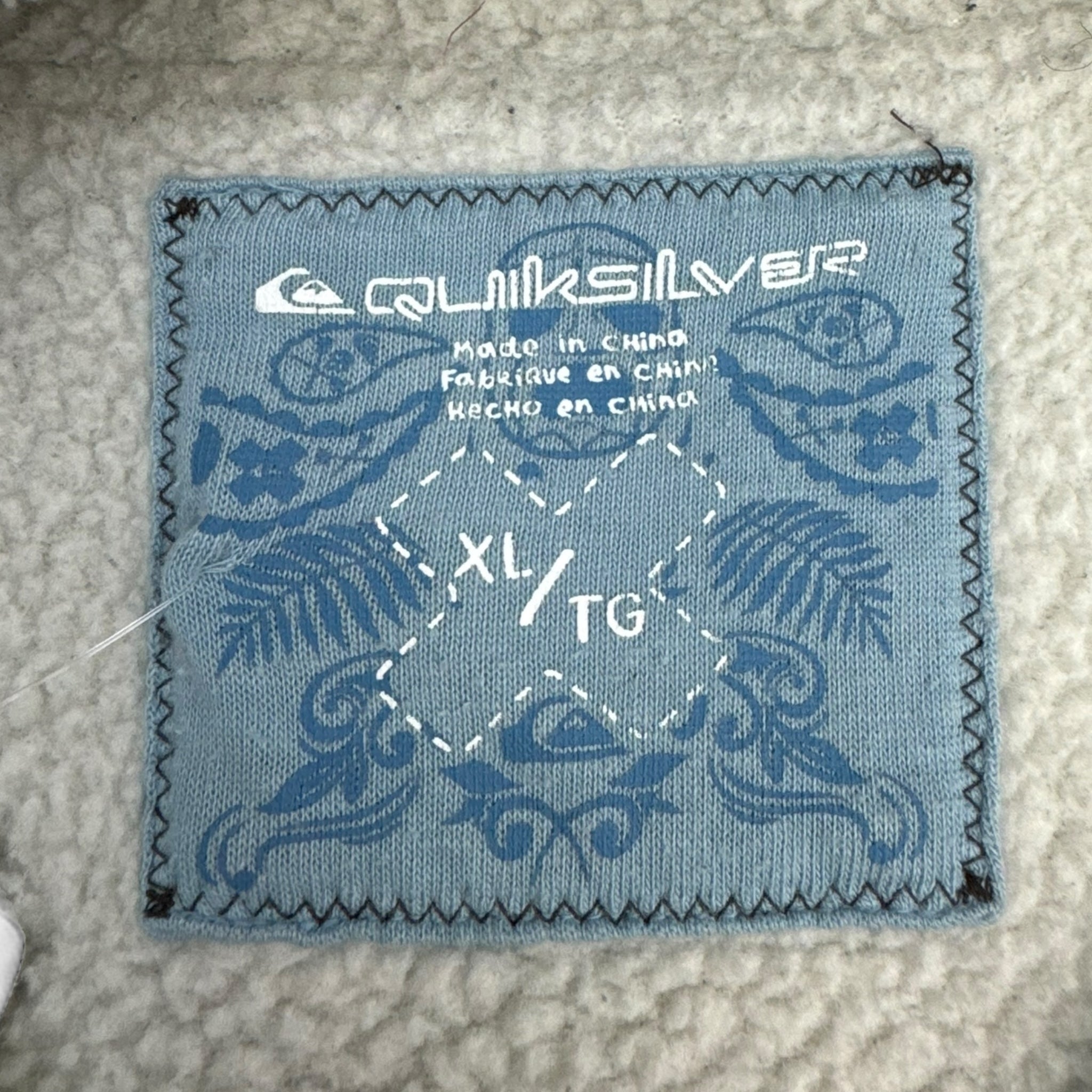 Y2K Quiksilver Zip Up Sherpa Lined Hoodie