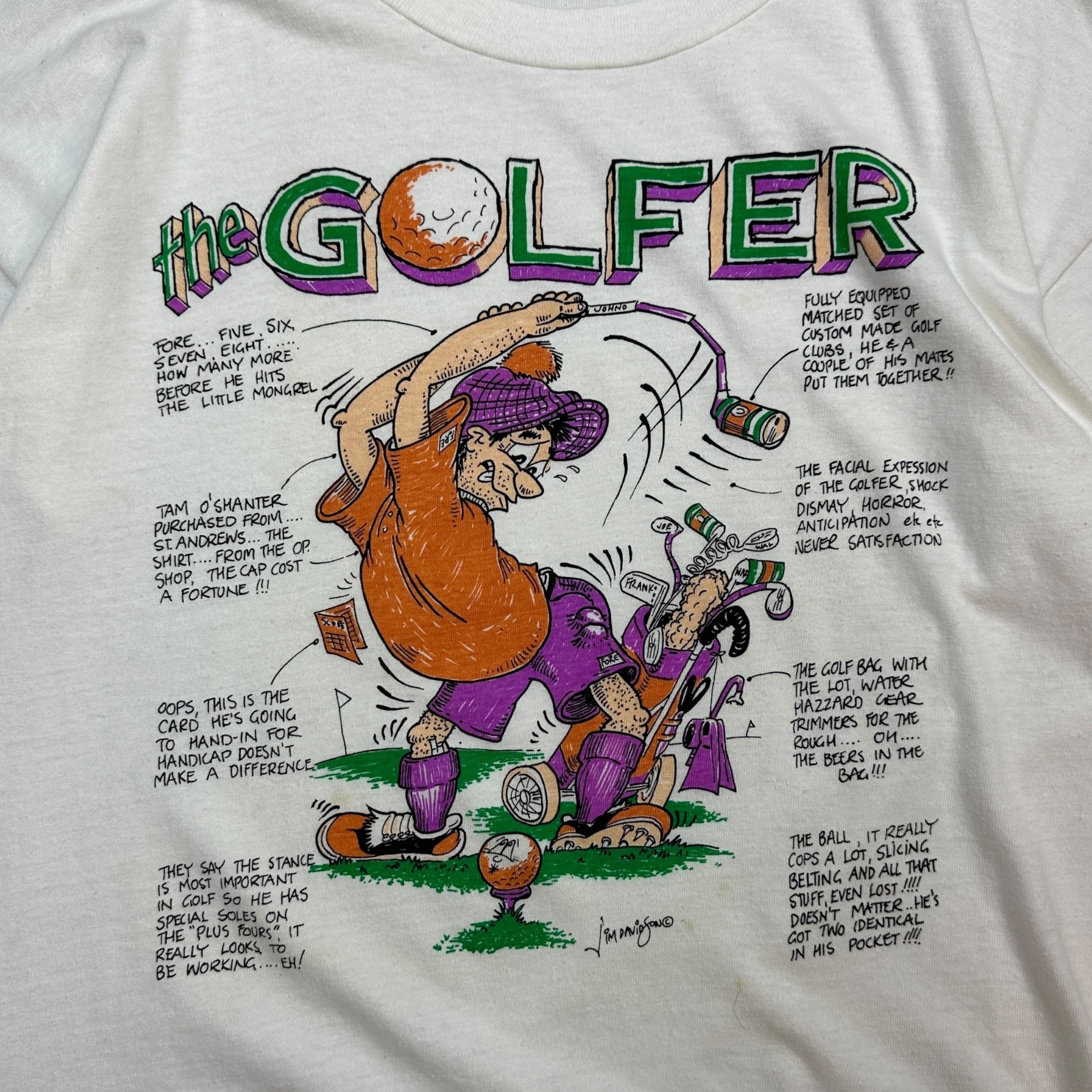 Vintage The Golfer Parody Tee White