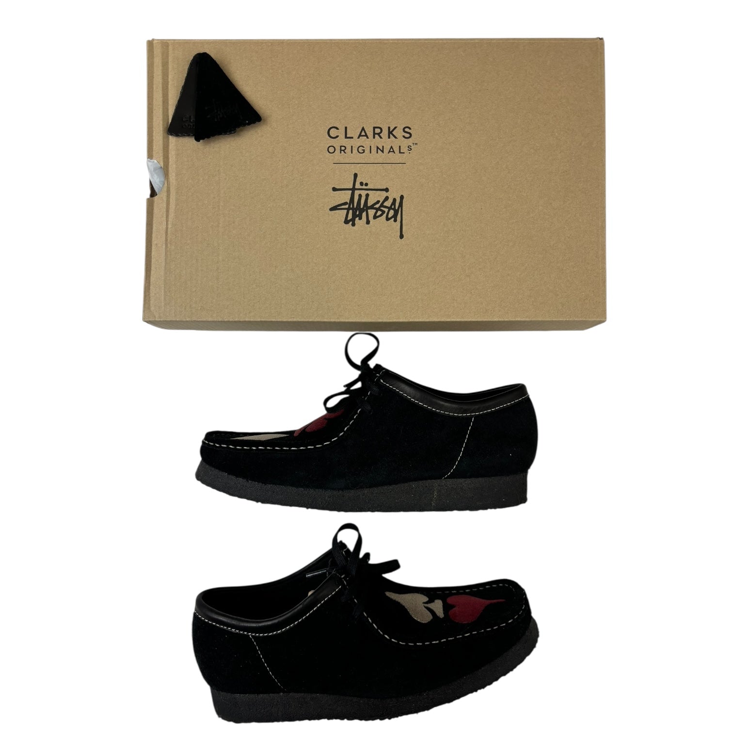 Stussy x Clark’s Original Embroidered Wallabees Black (Used)