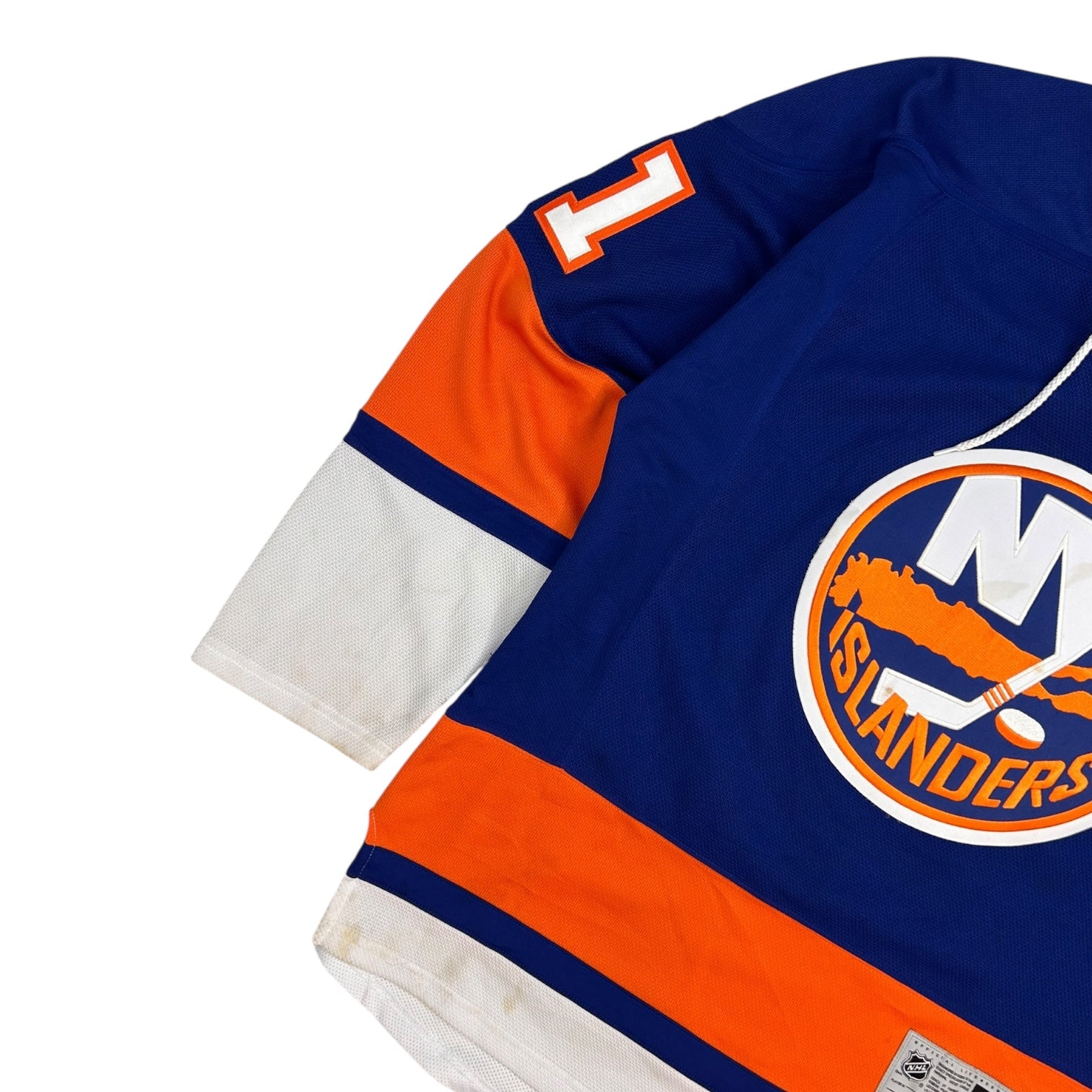 Vintage Reebok Kyle Okposo New York Islanders 2015-2016 Home Jersey Blue/Orang/White