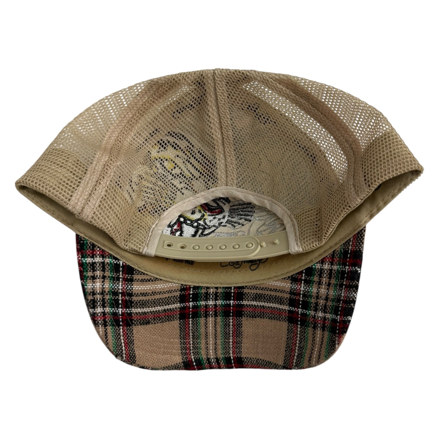Vintage Y2K Ed Hardy Checkered Trucker Hat