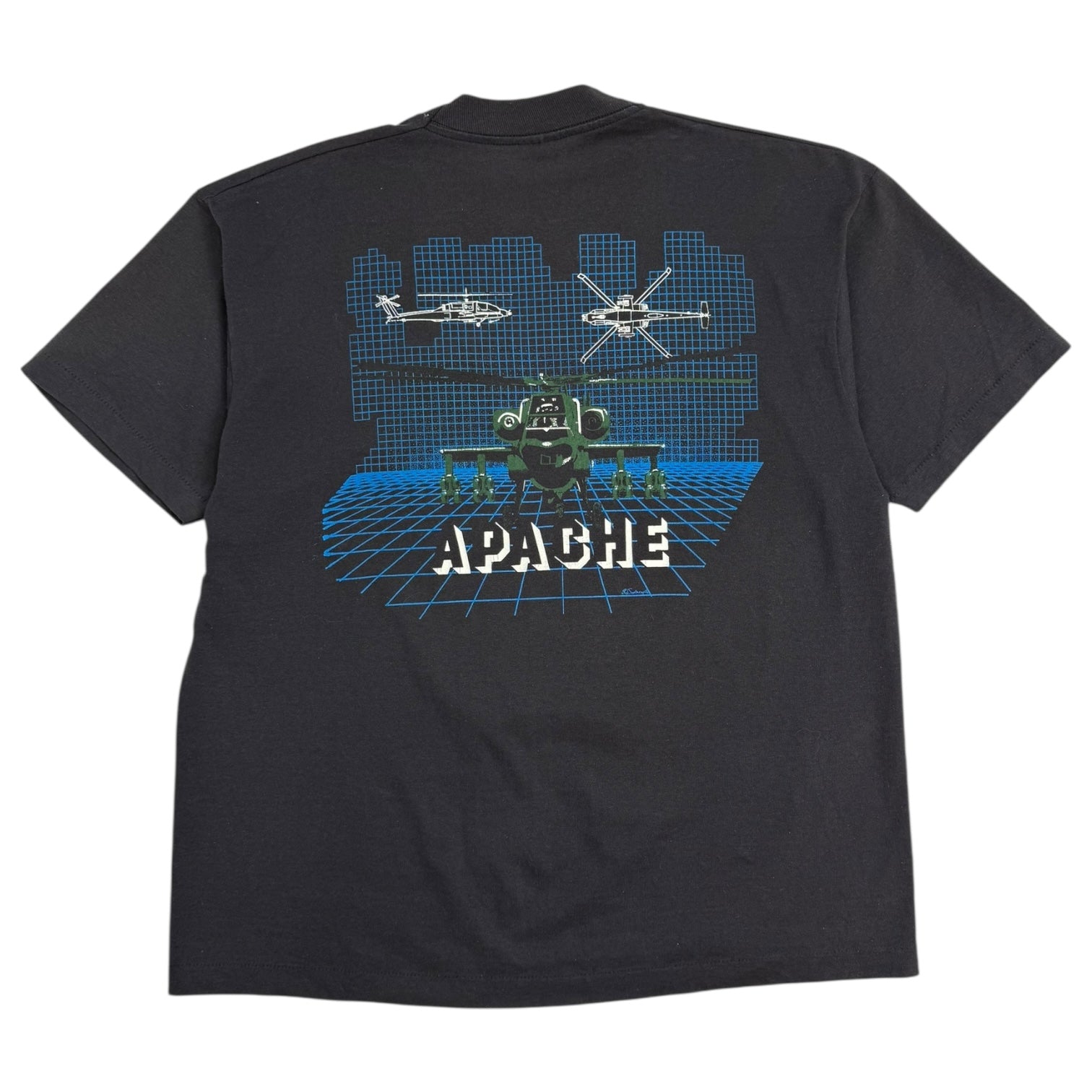 Vintage Apache Helicopter McDonnell Douglas T-Shirt Black
