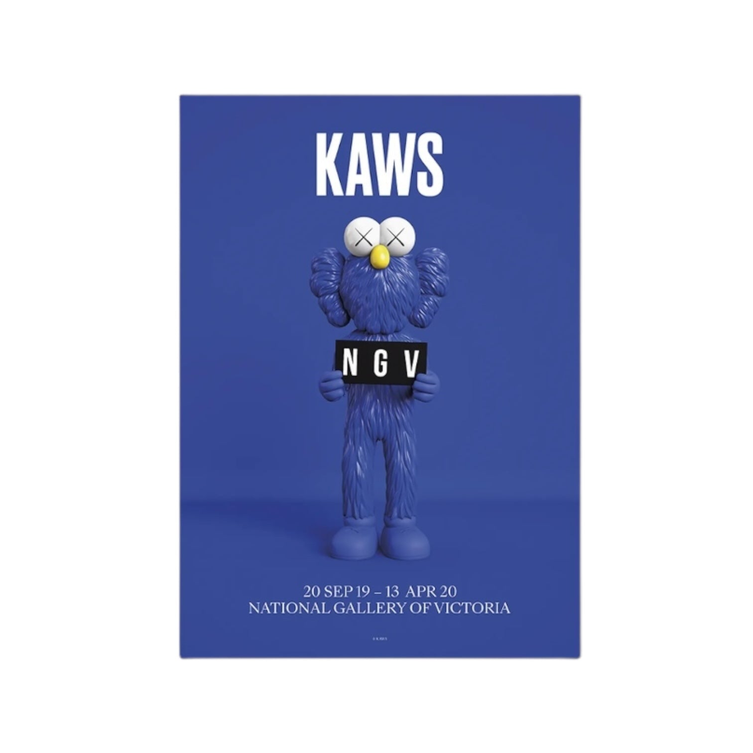 Kaws x NGV BFF Exhibition Poster Blue - Blue Art Poster