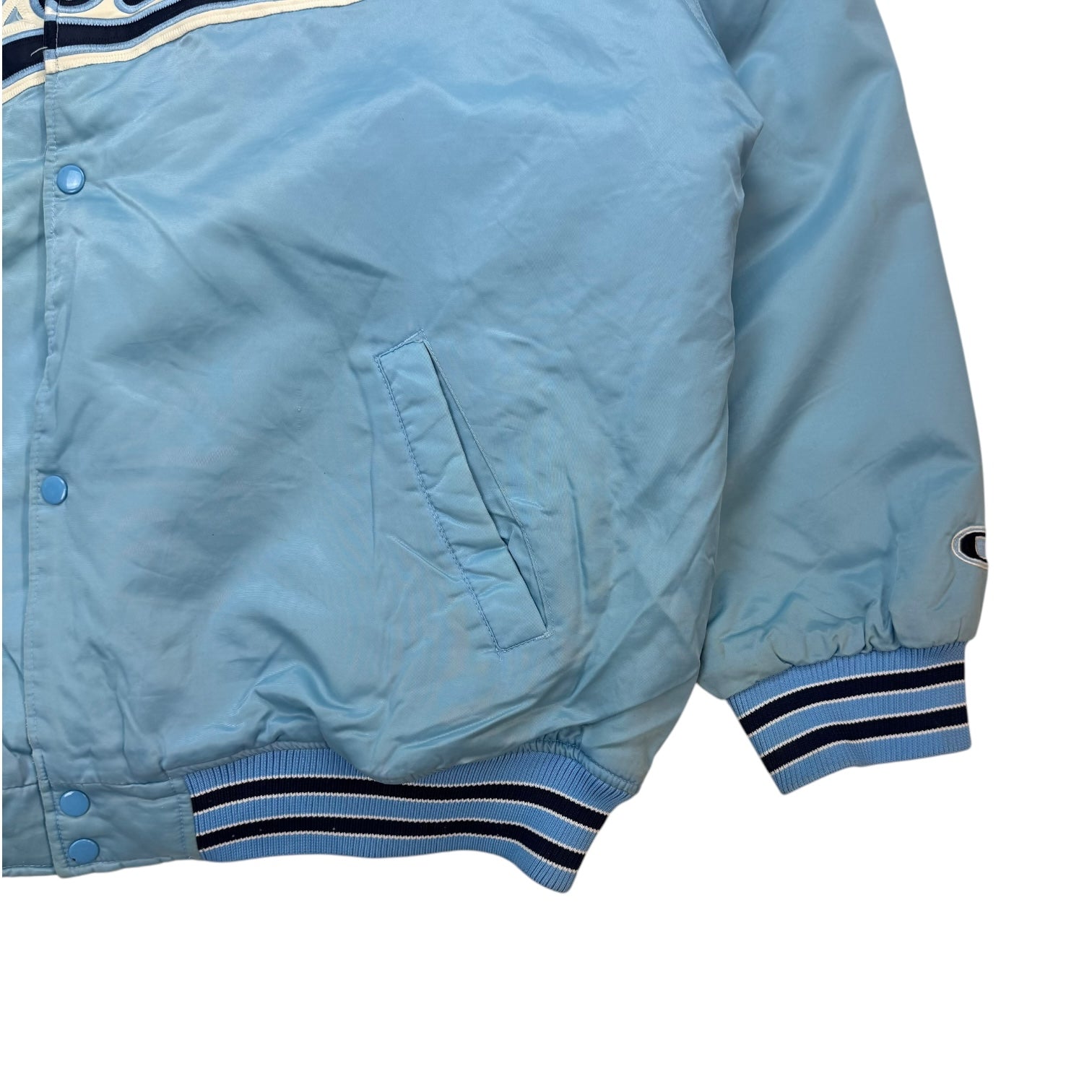 Vintage North Carolina Tarheels Bomber Jacket Light Blue