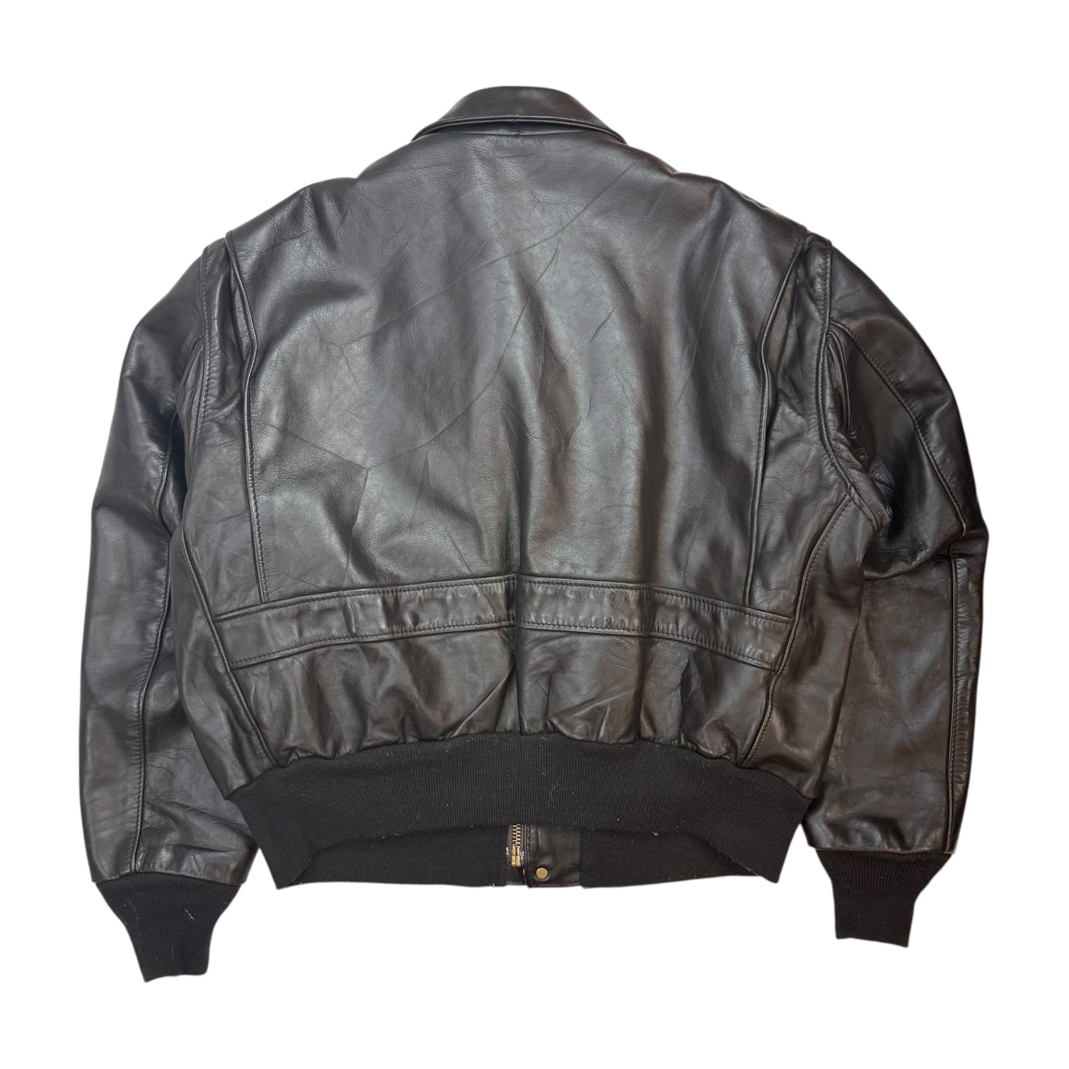 Vintage Schott Leather Bomber Jacket Black