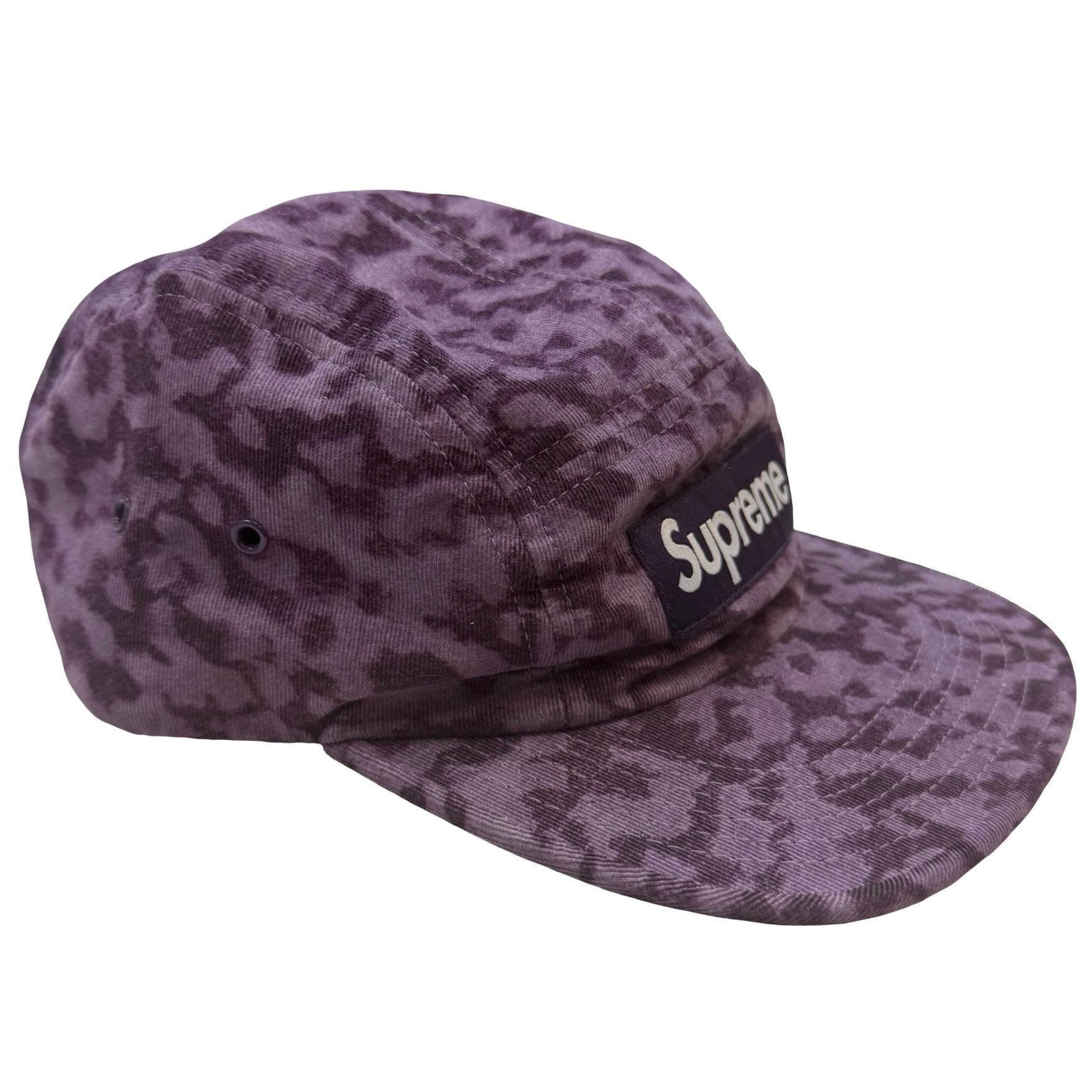 Supreme X Liberty Art Fabrics Leopard Camp Cap Purple
