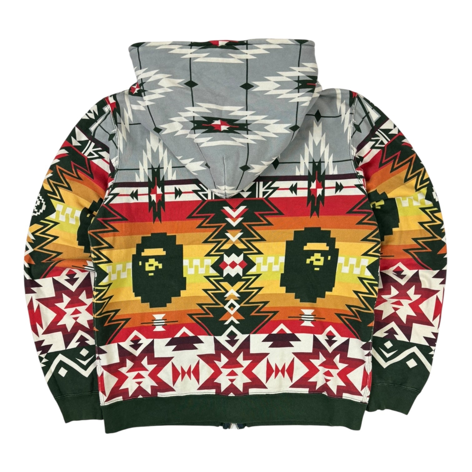 BAPE Aztec Full-Zip Hoodie Grey