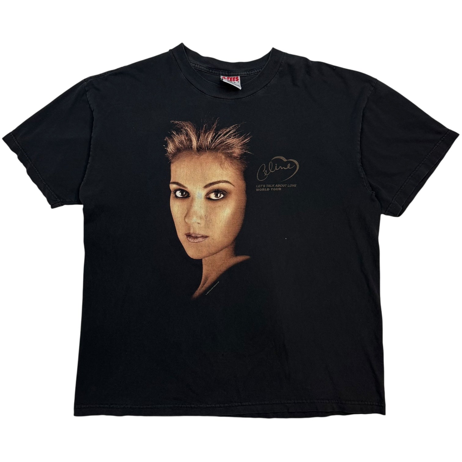 1998 Celine Dion Lets Talk About Love World Tour Tee Black