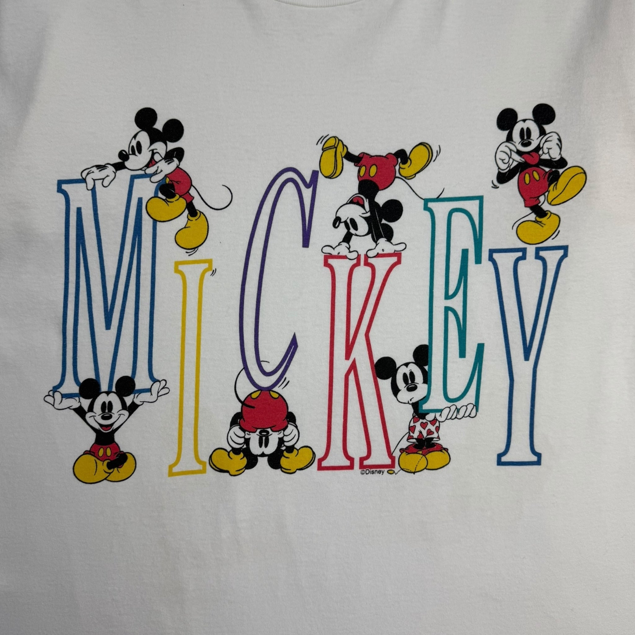 Vintage Mickey Spellout Disney T-Shirt White