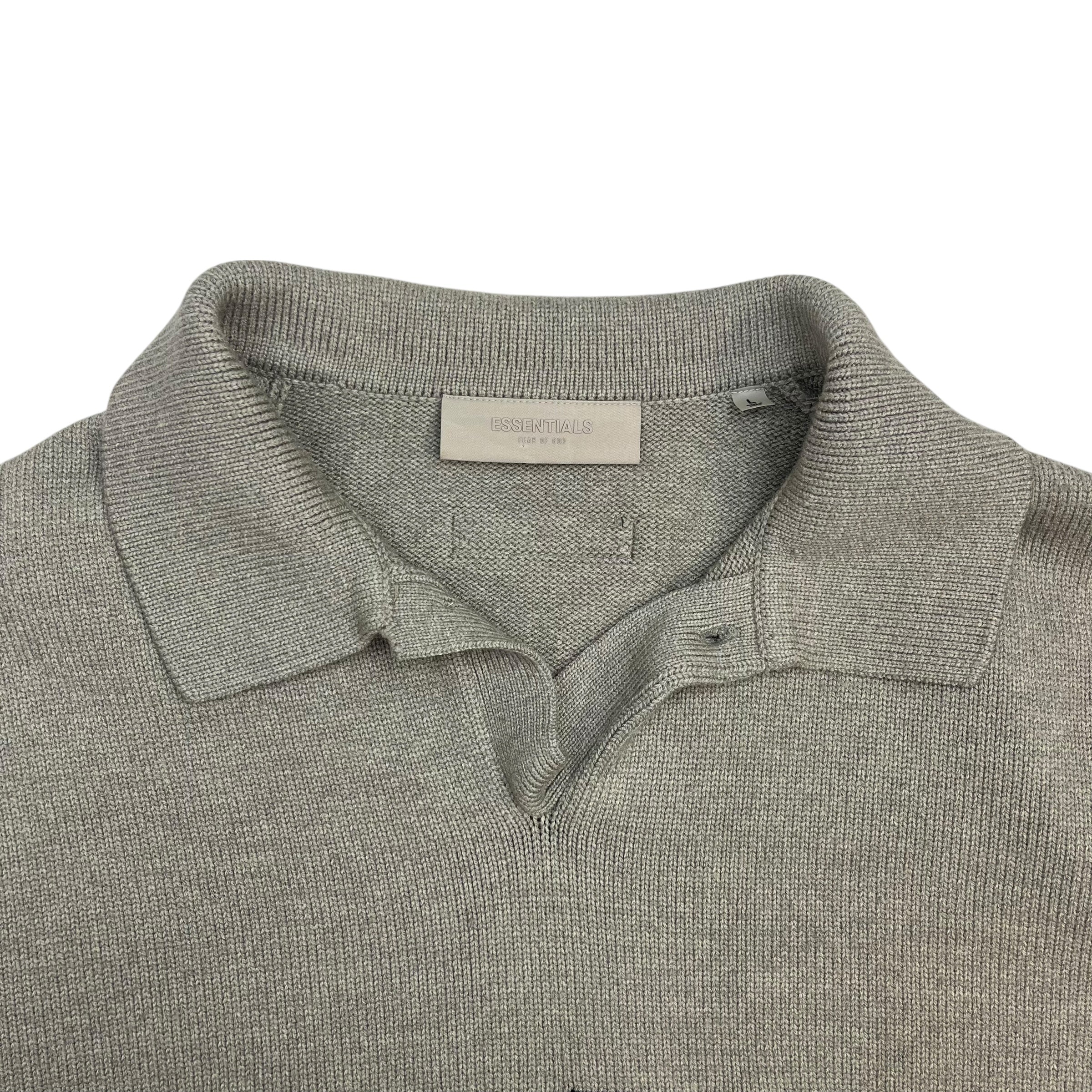 Fear Of God Essentials 1977 Polo Knit Sweater Light Slate/Grey