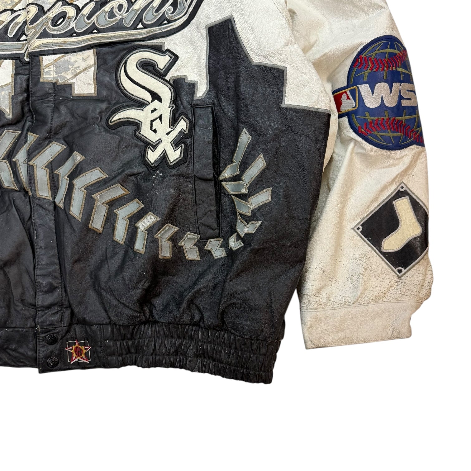 2005 Jeff Hamilton Chicago White Sox World Series Champions Leather Jacket White/Black