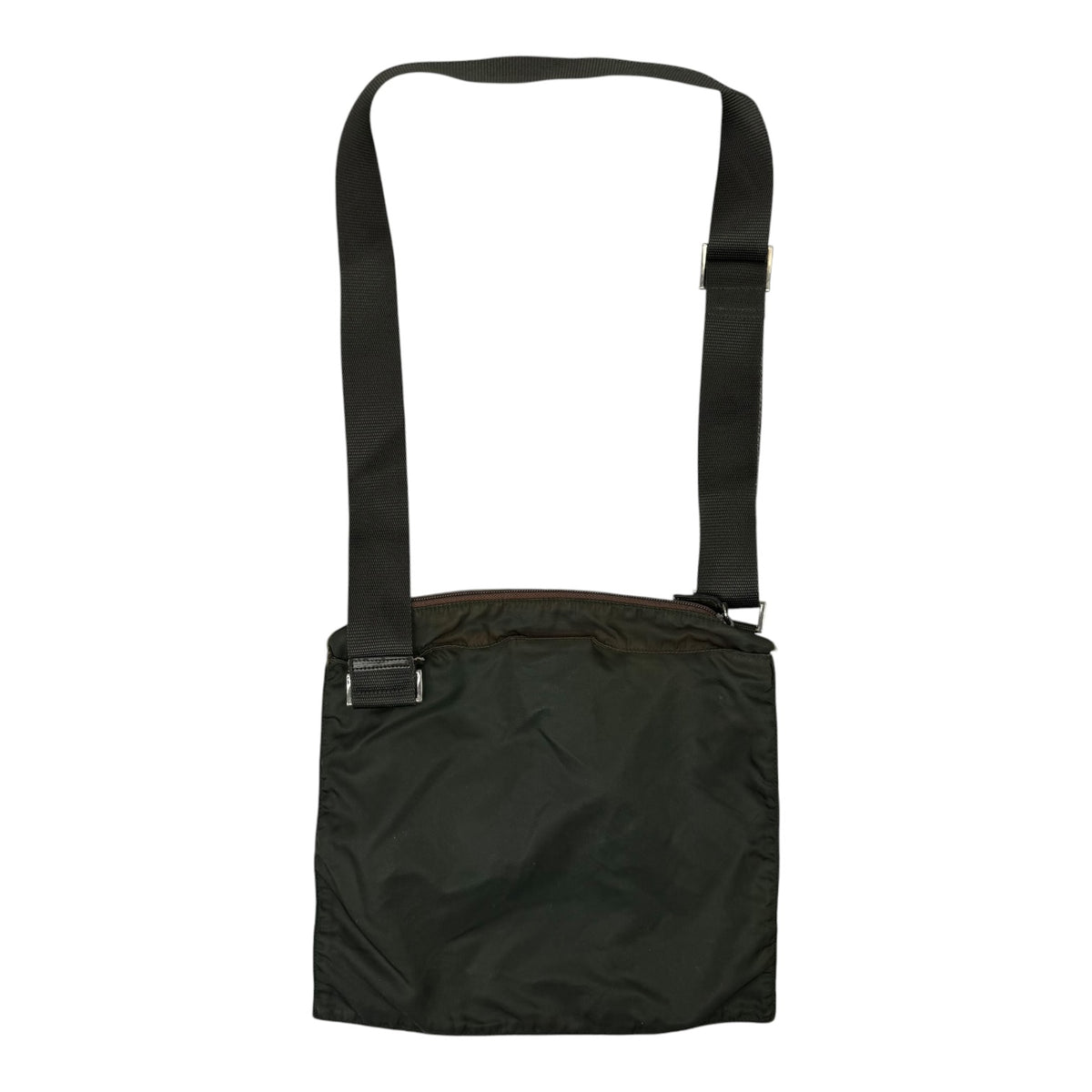 (W) Prada Tessuto Nylon Crossbody Bag Dark Green