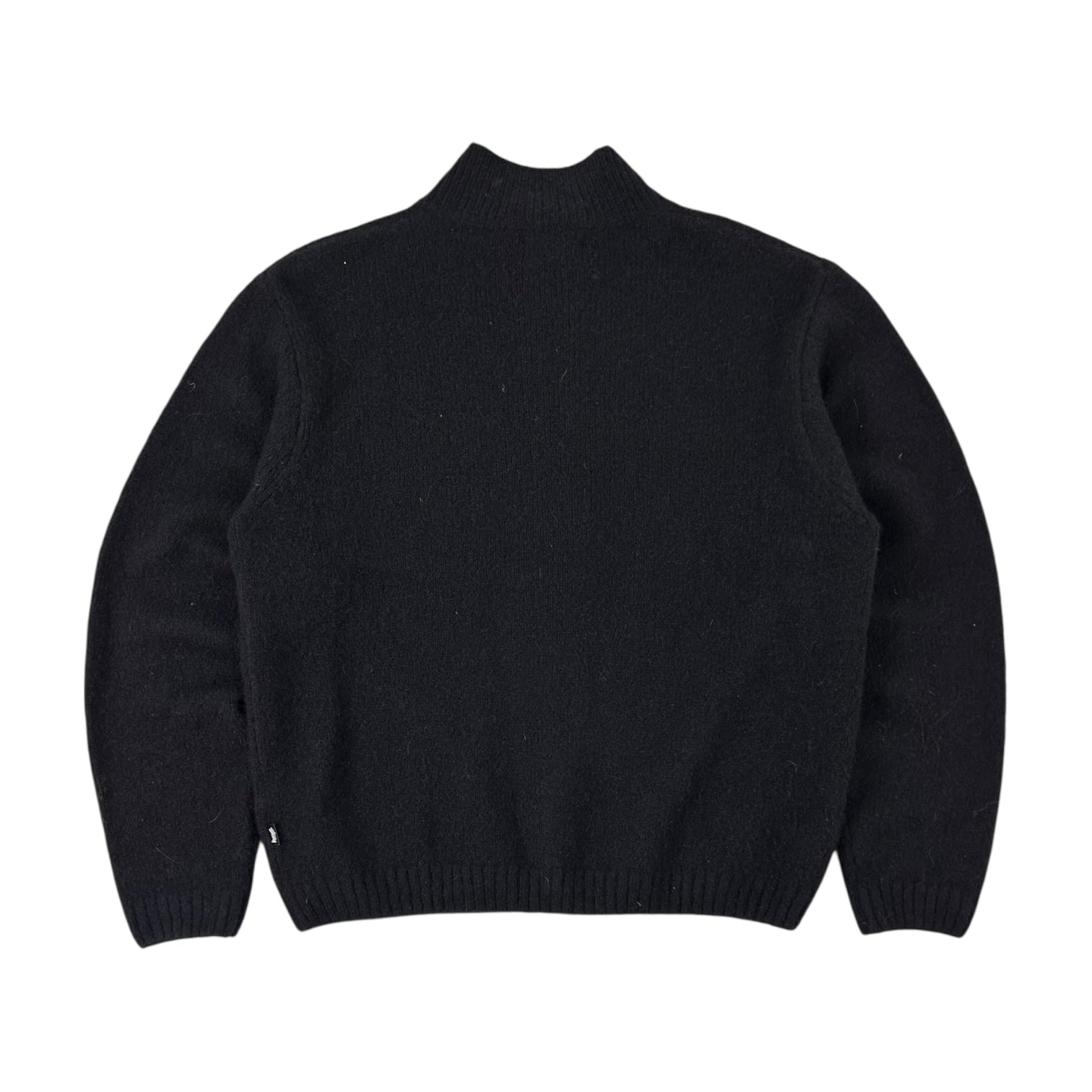 Stussy Brushed Mock Full Zip Sweater Black