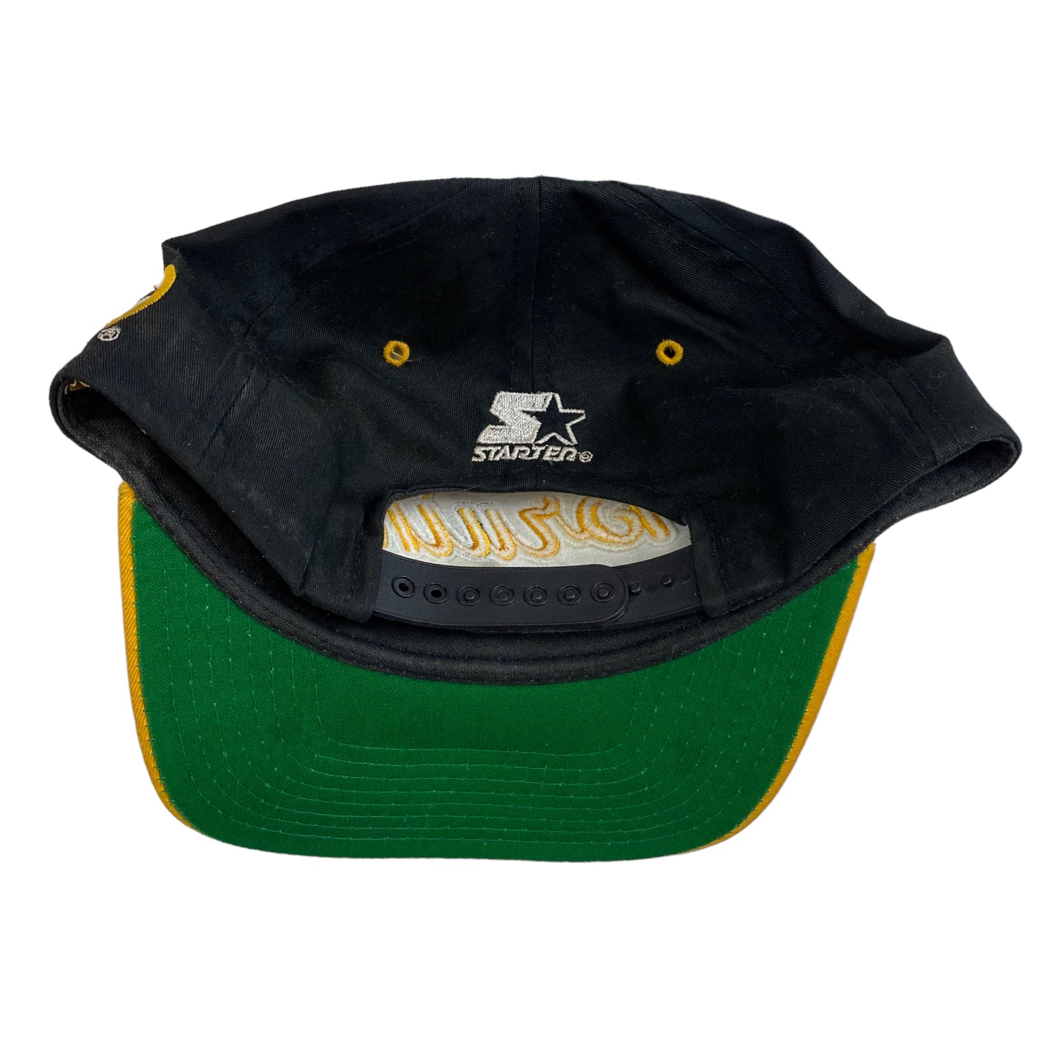 Vintage Boston Bruins NHL Starter Tail Sweep Snapback Black/Yellow