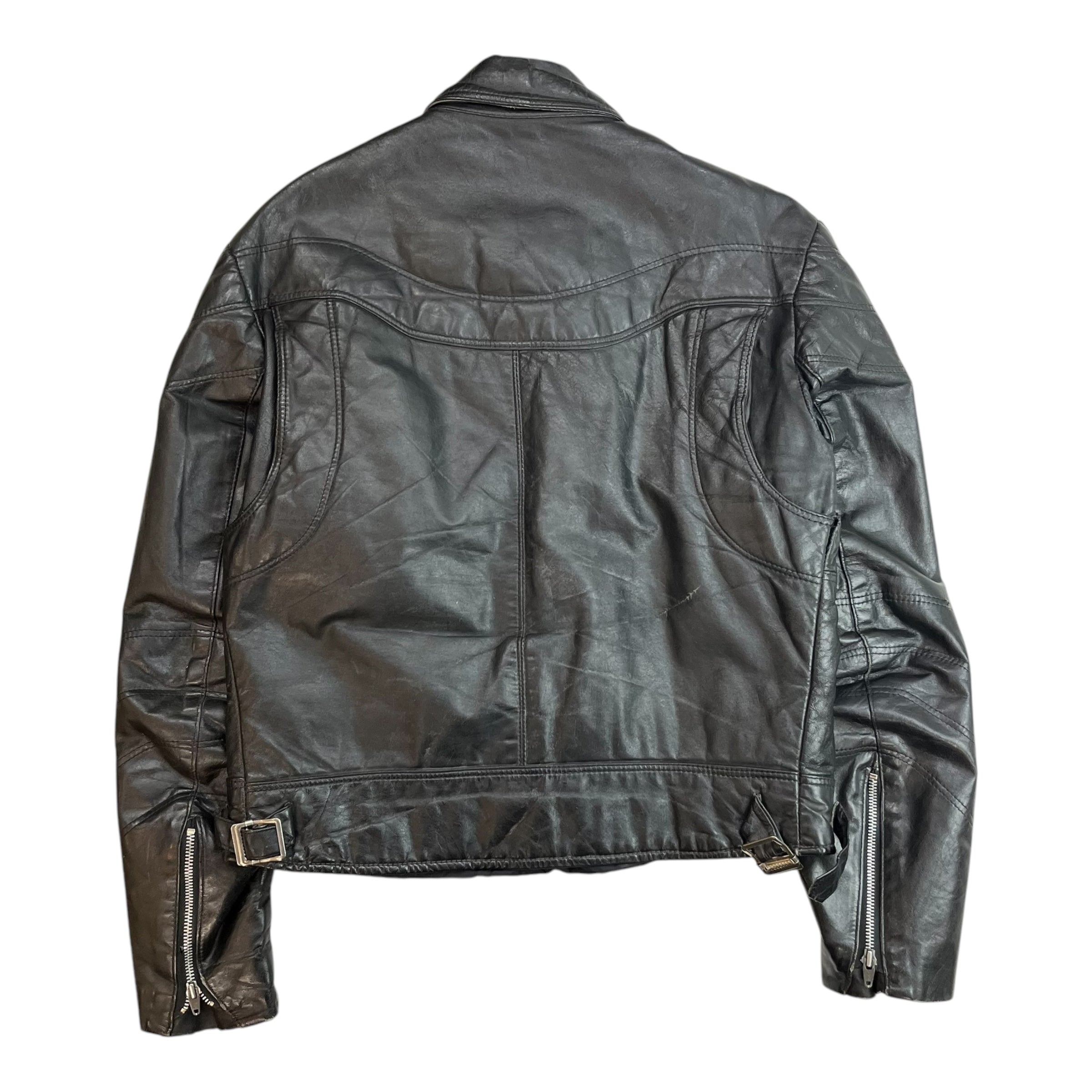 Vintage Bristol Biker Leather Jacket Black